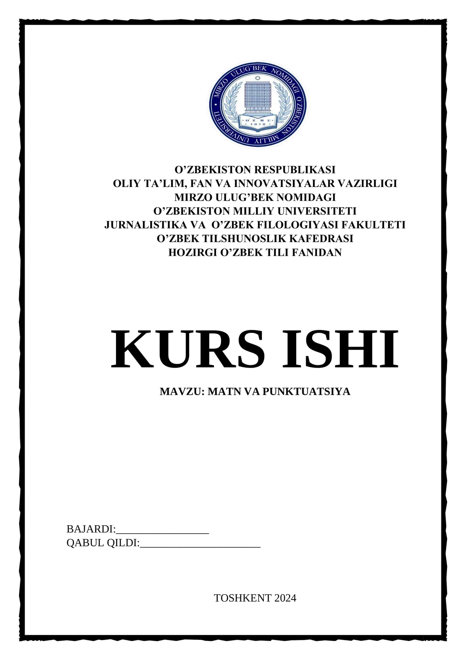 MATN VA PUNKTUATSIYA 1