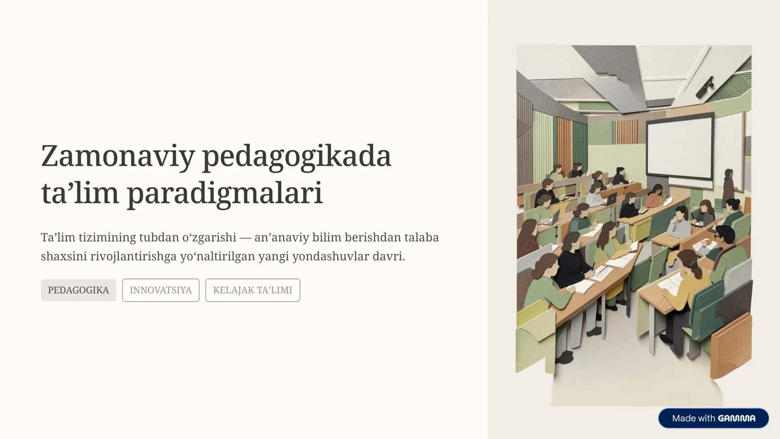 Zamonaviy pedagogikada taʼlim paradigmalari 1