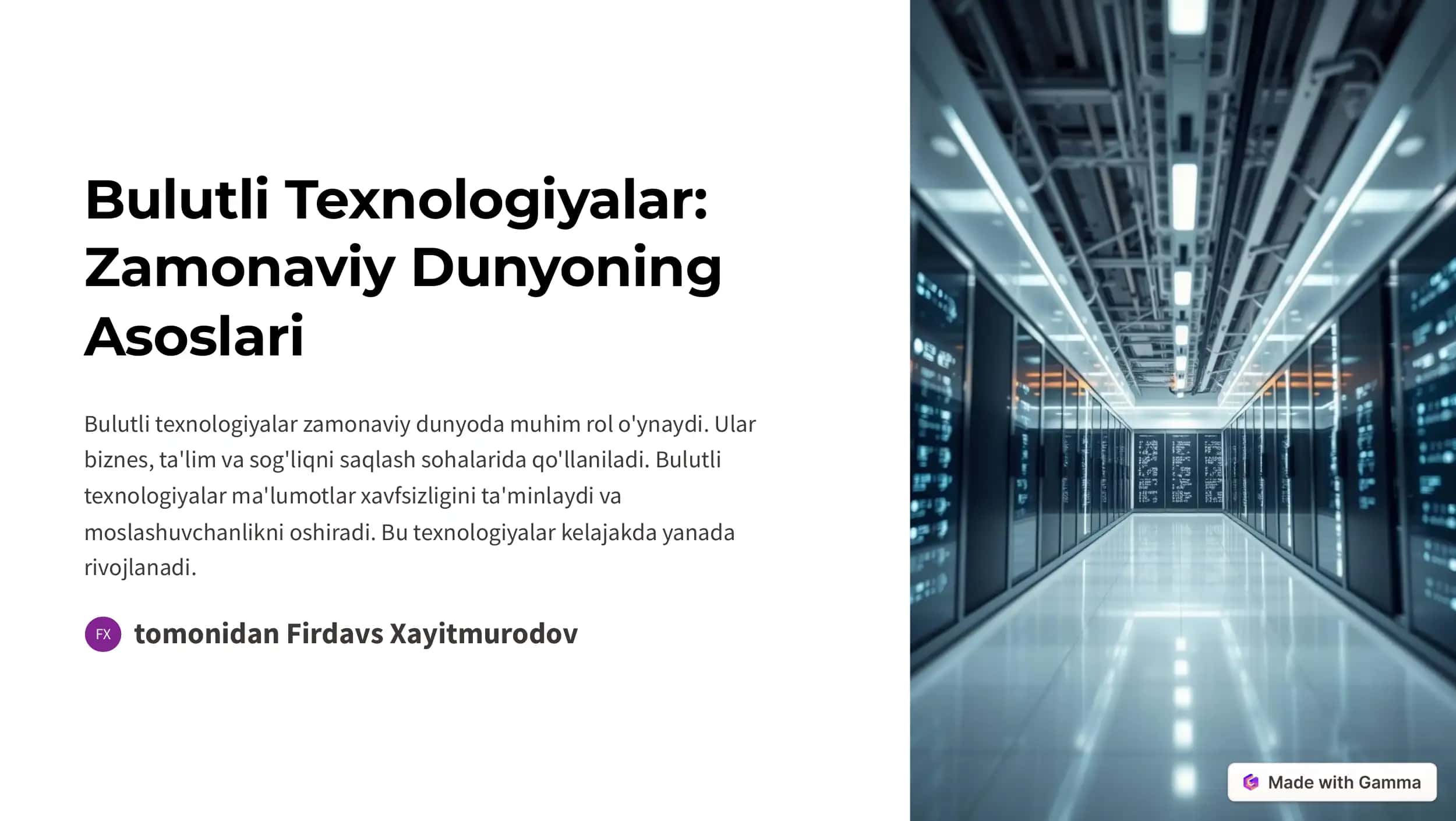 Bulutli texnologiyalar 1