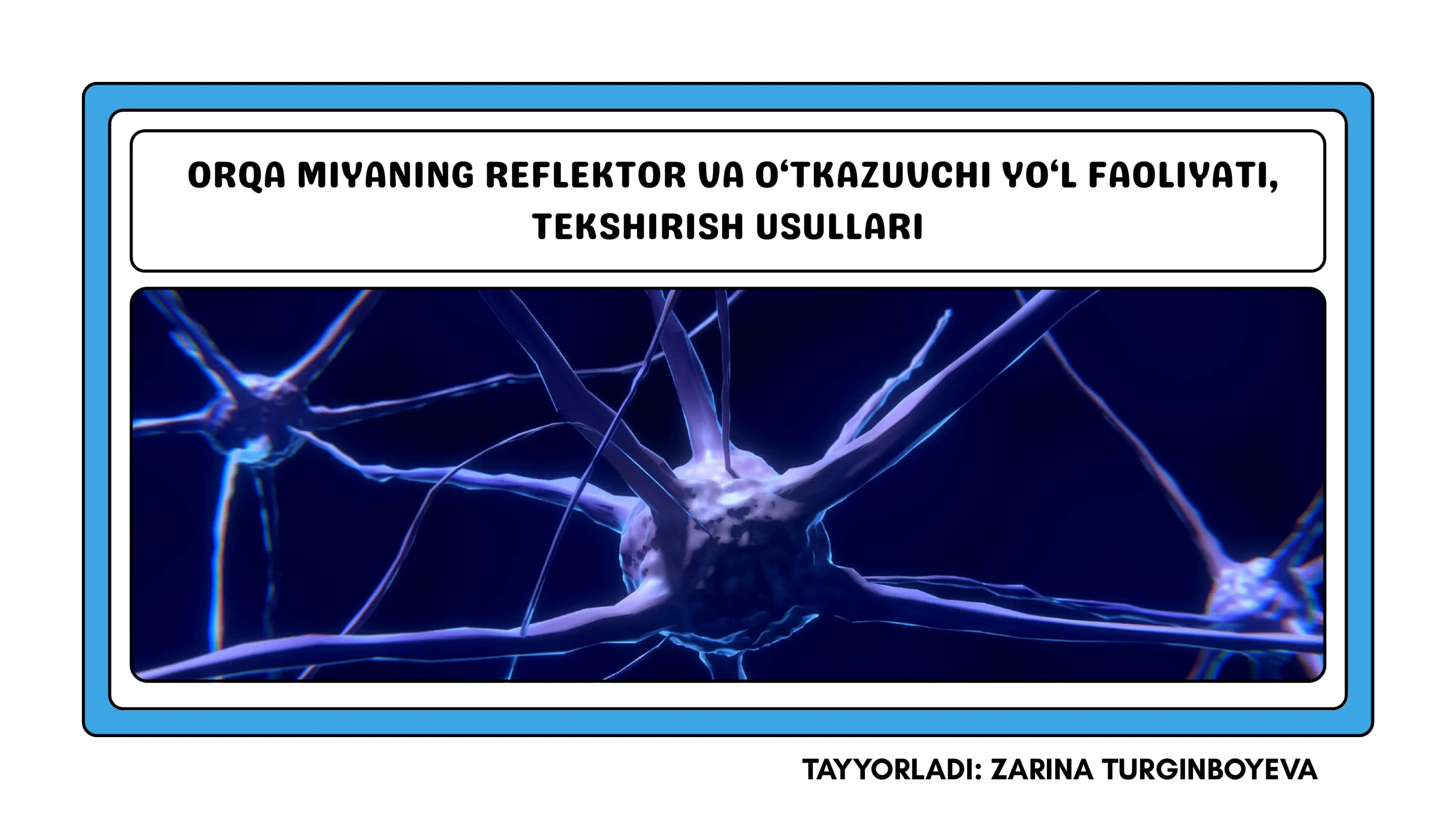 Orqa miyaning Reflektor va O‘tkazuvchi Yo‘l Faoliyati 1