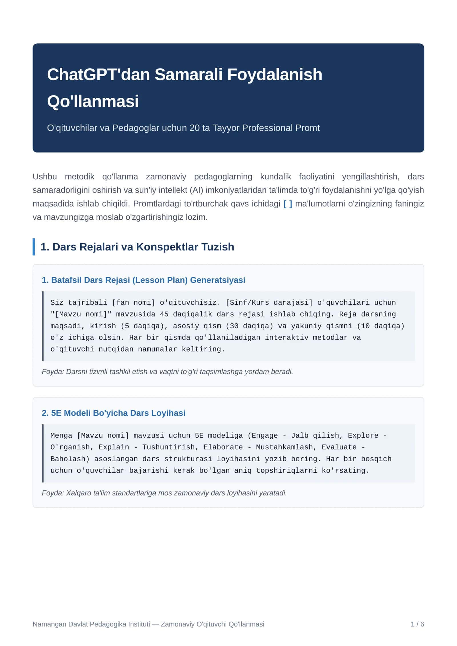 ChatGPTdan Samarali Foydalanish Qo'llanmasi 1