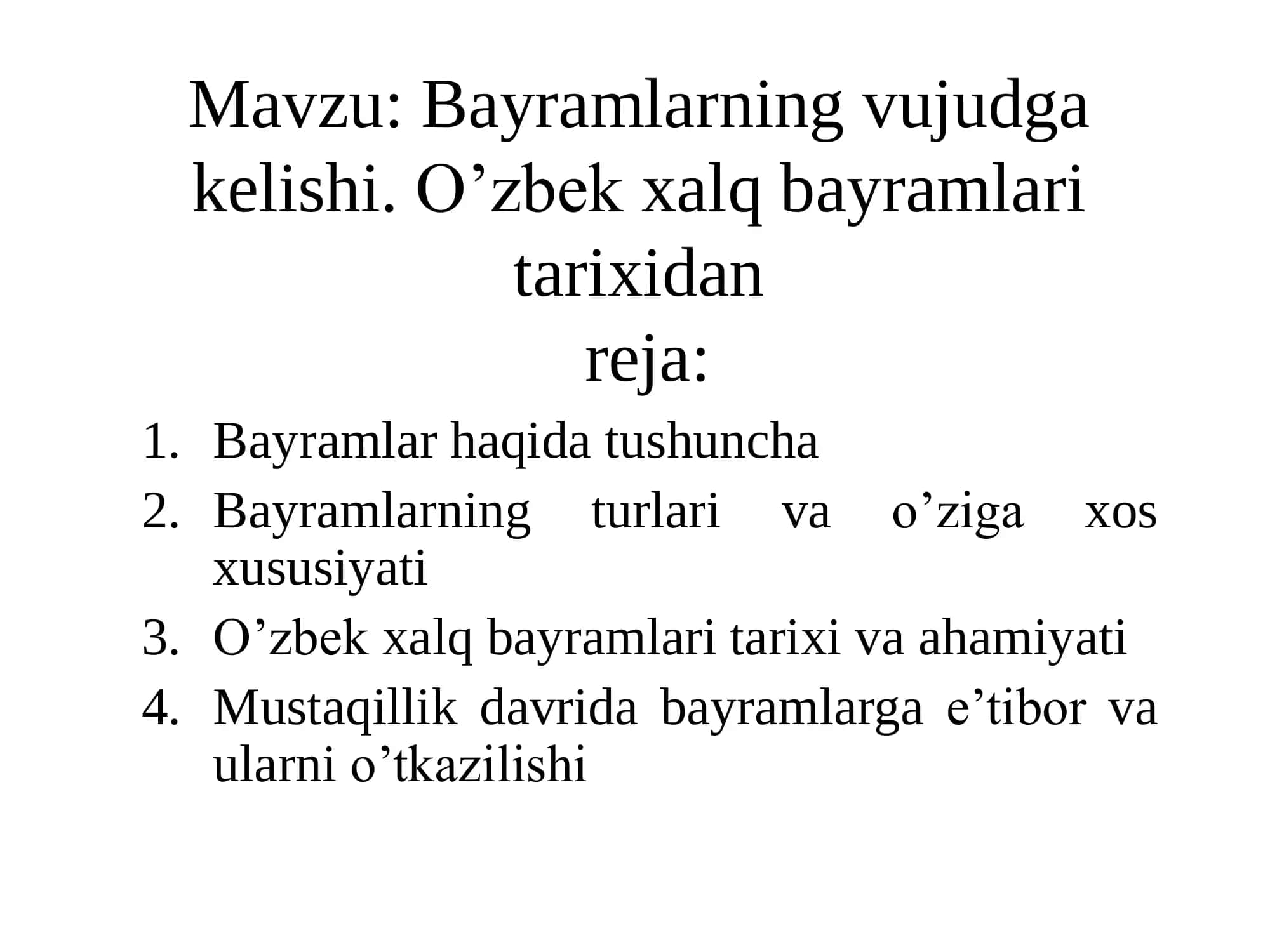 O'zbek xalq bayramlari tarixi va ahamiyati 1