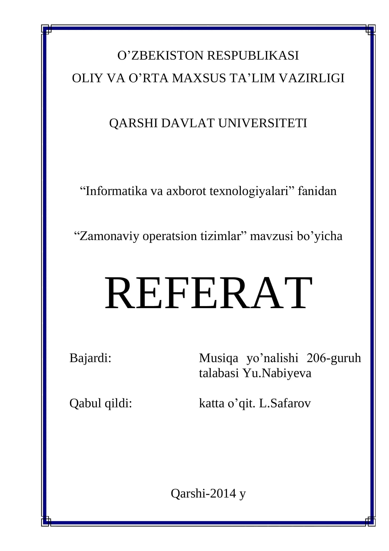 Operatsion tizimlarning turlari 1