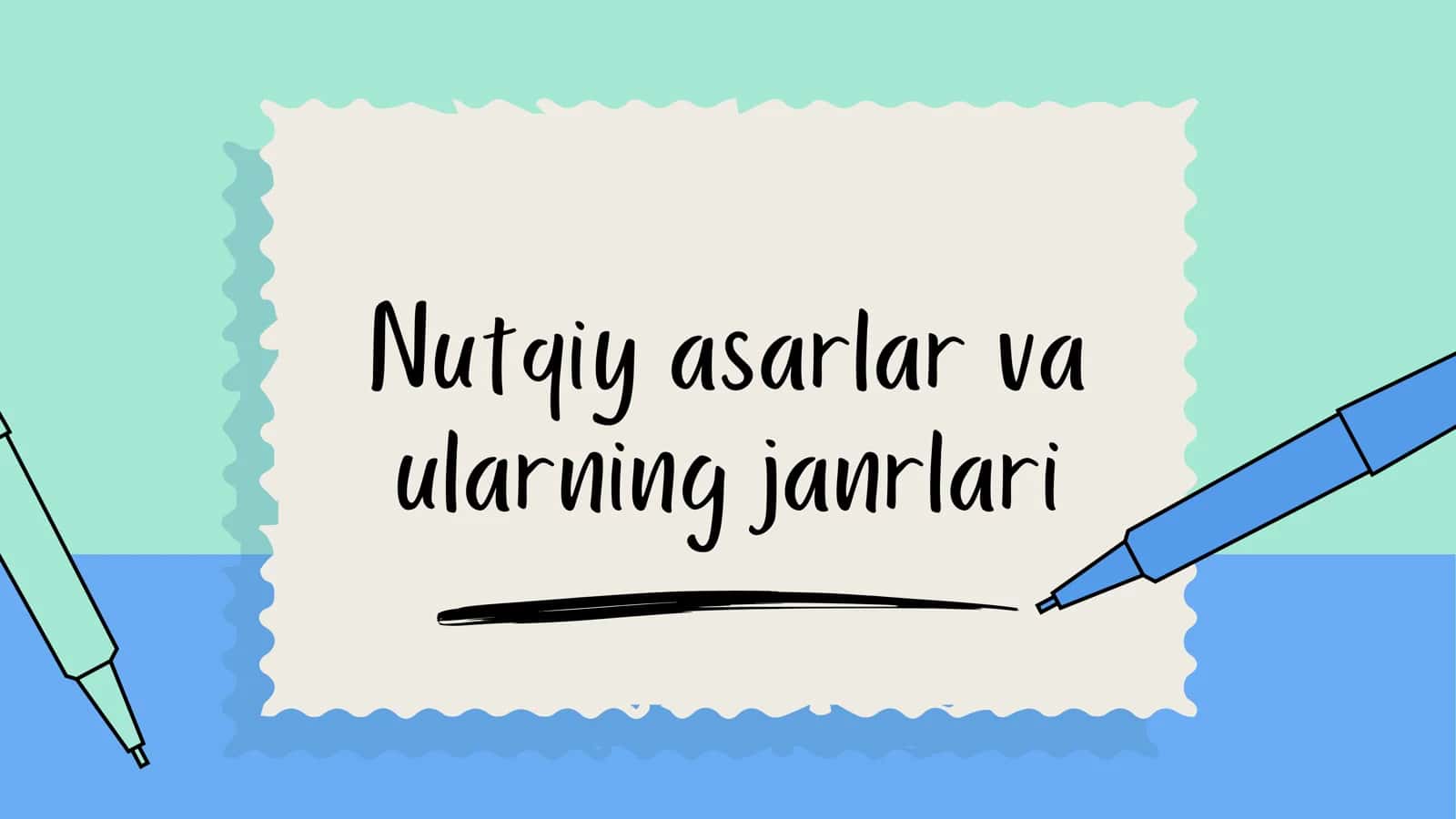 Nutqiy asarlar va ularning janrlari 1