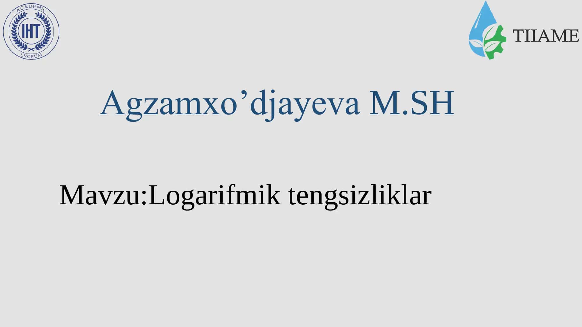 Logarifmik tengsizliklar 1