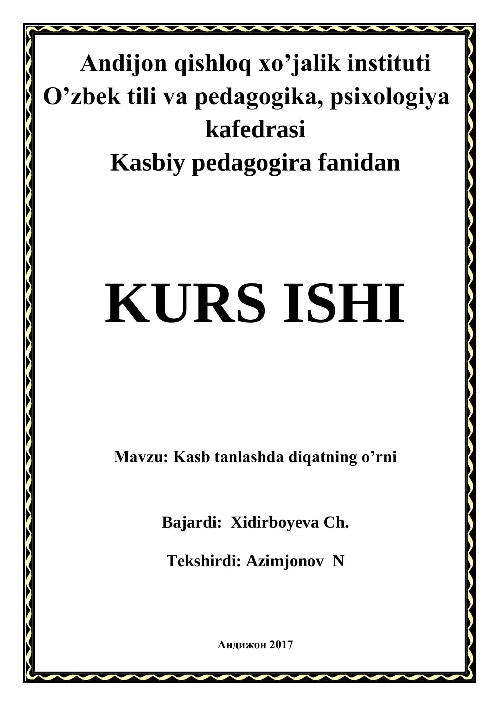 Kasb tanlashda diqatning o’rni 1