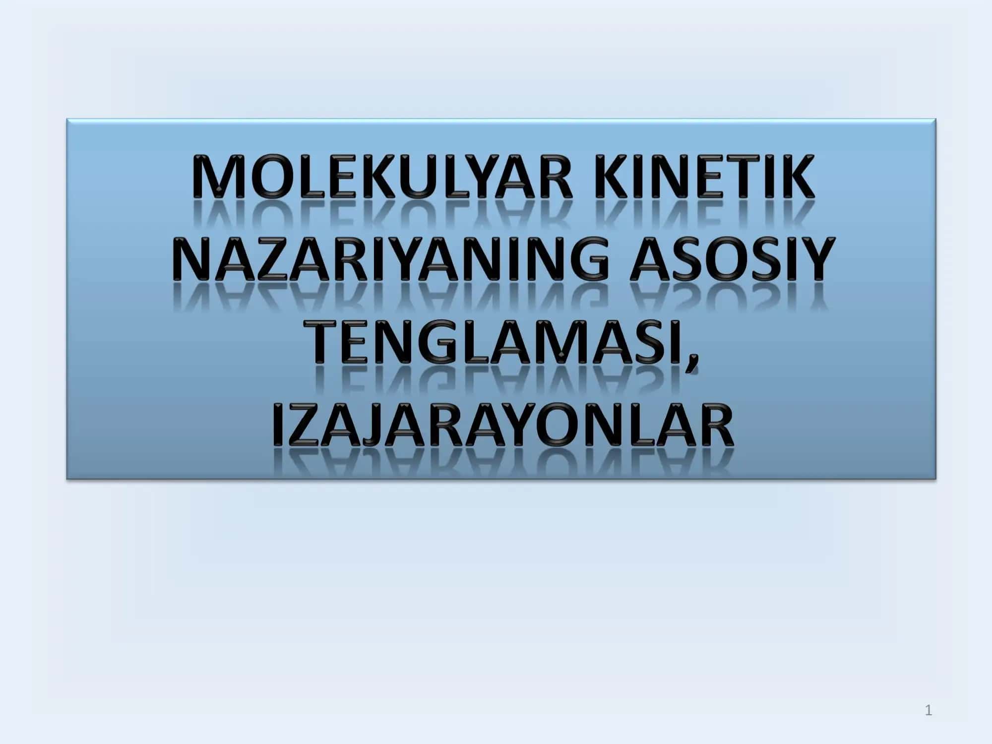 Termodinamik tizim 1