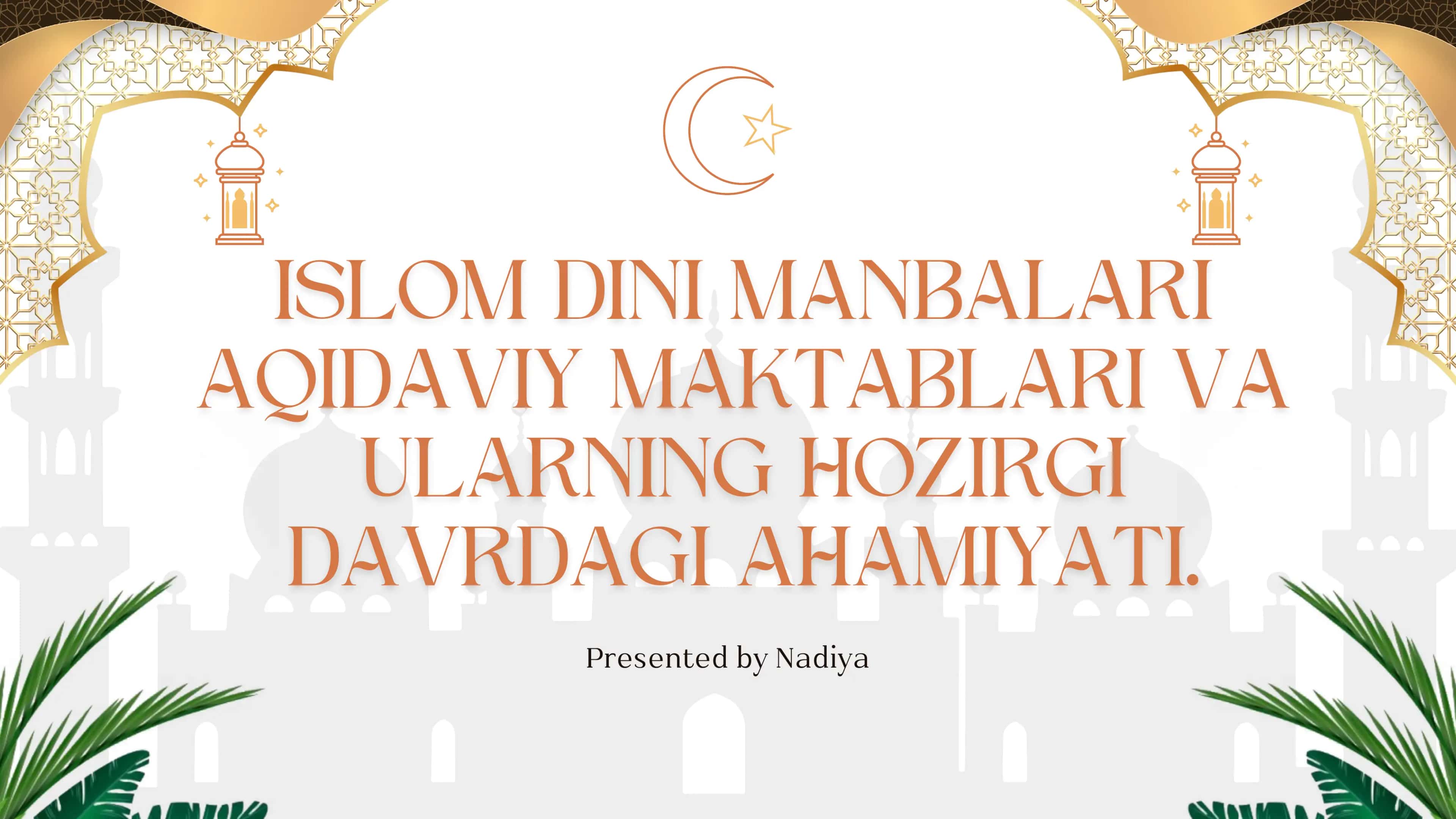 ISLOM DINI MANBALARI VA ULAR 1