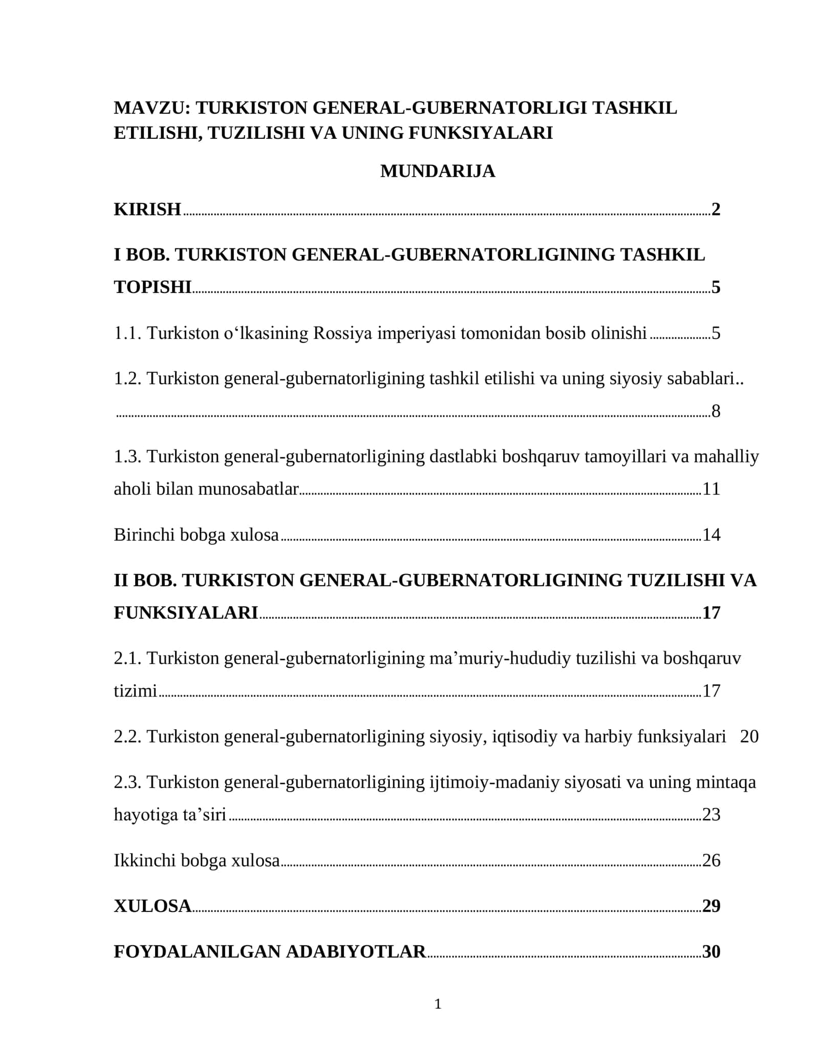 TURKISTON GENERAL-GUBERNATORLIGI TASHKIL ETILISHI, TUZILISHI VA UNING FUNKSIYALARI 1
