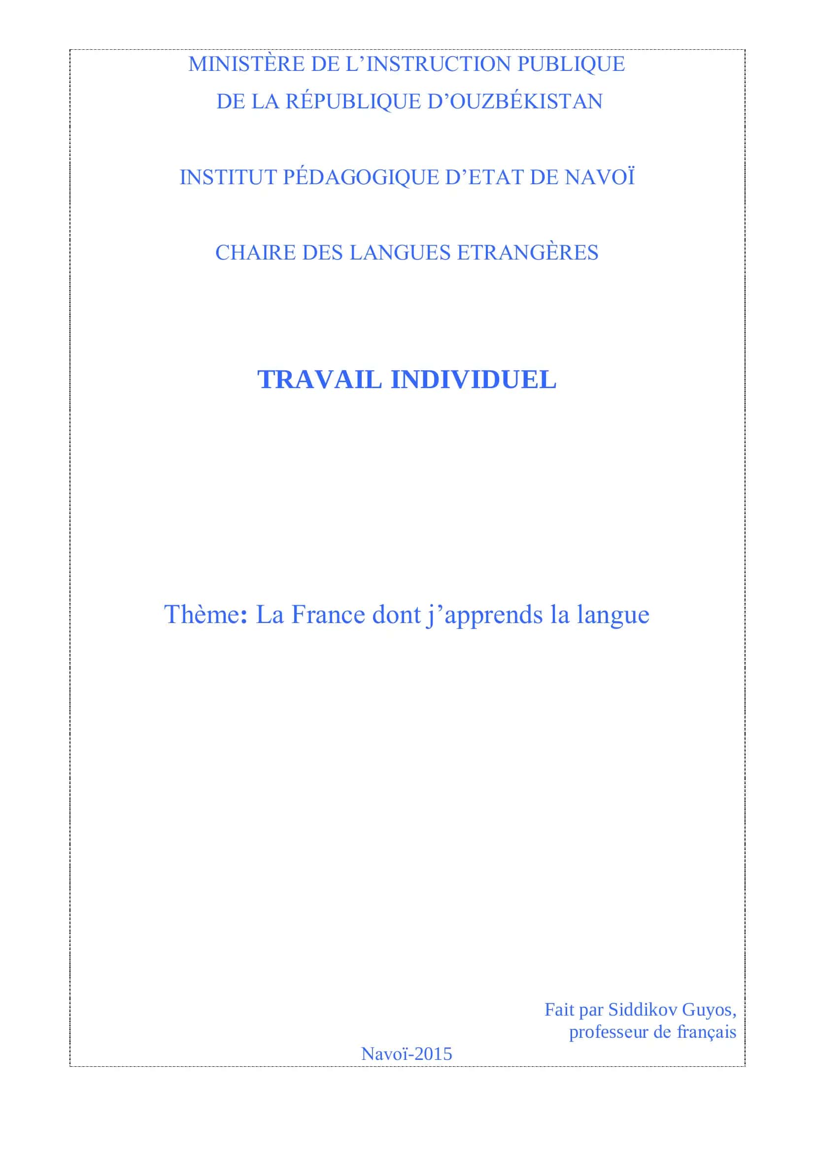 TRAVAIL INDIVIDUEL 1