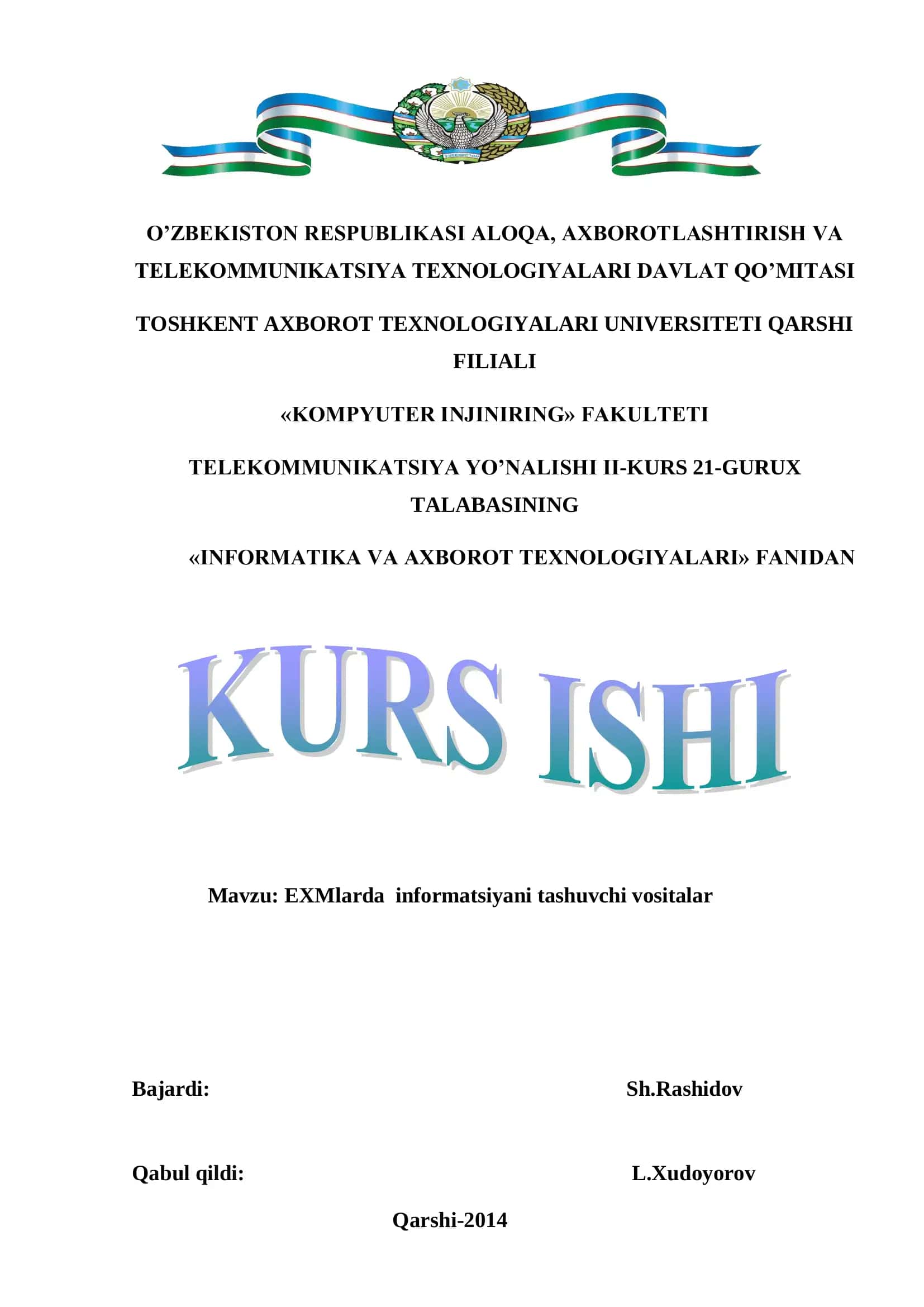EXMlarda informatsiyani tashuvchi vositalar 1