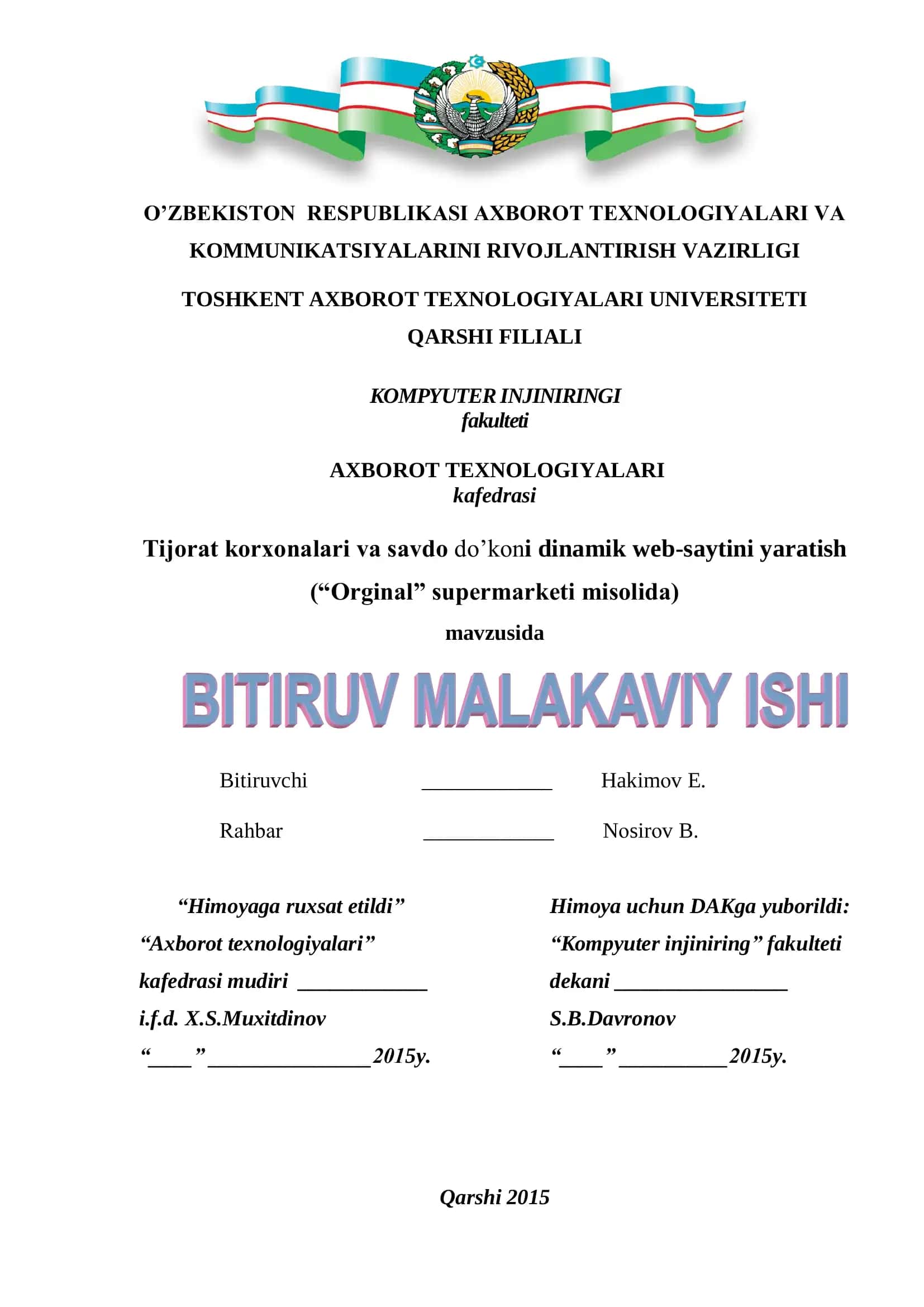 Dinamik web-saytini yaratish 1