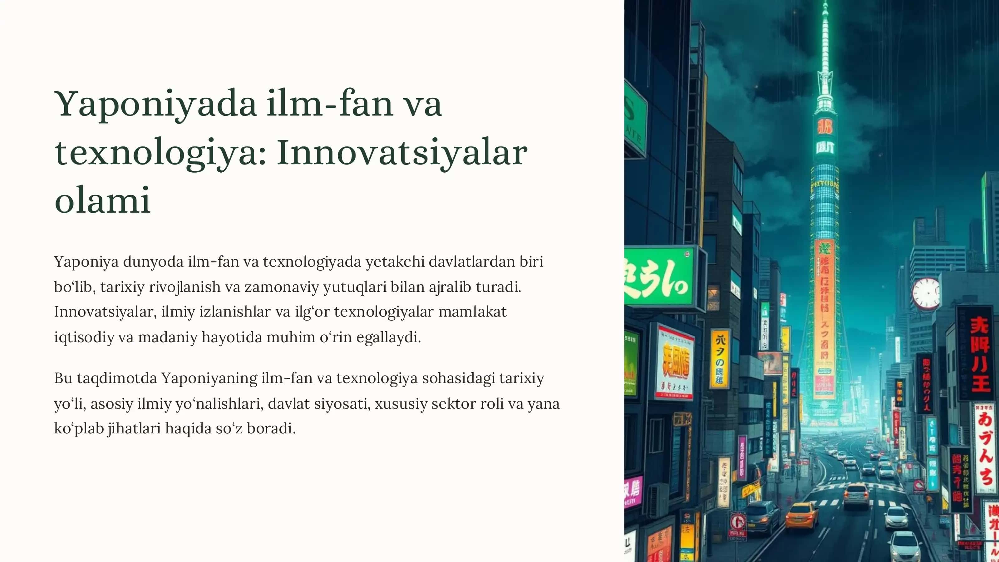 Yaponiyada ilm-fan va texnologiya 1