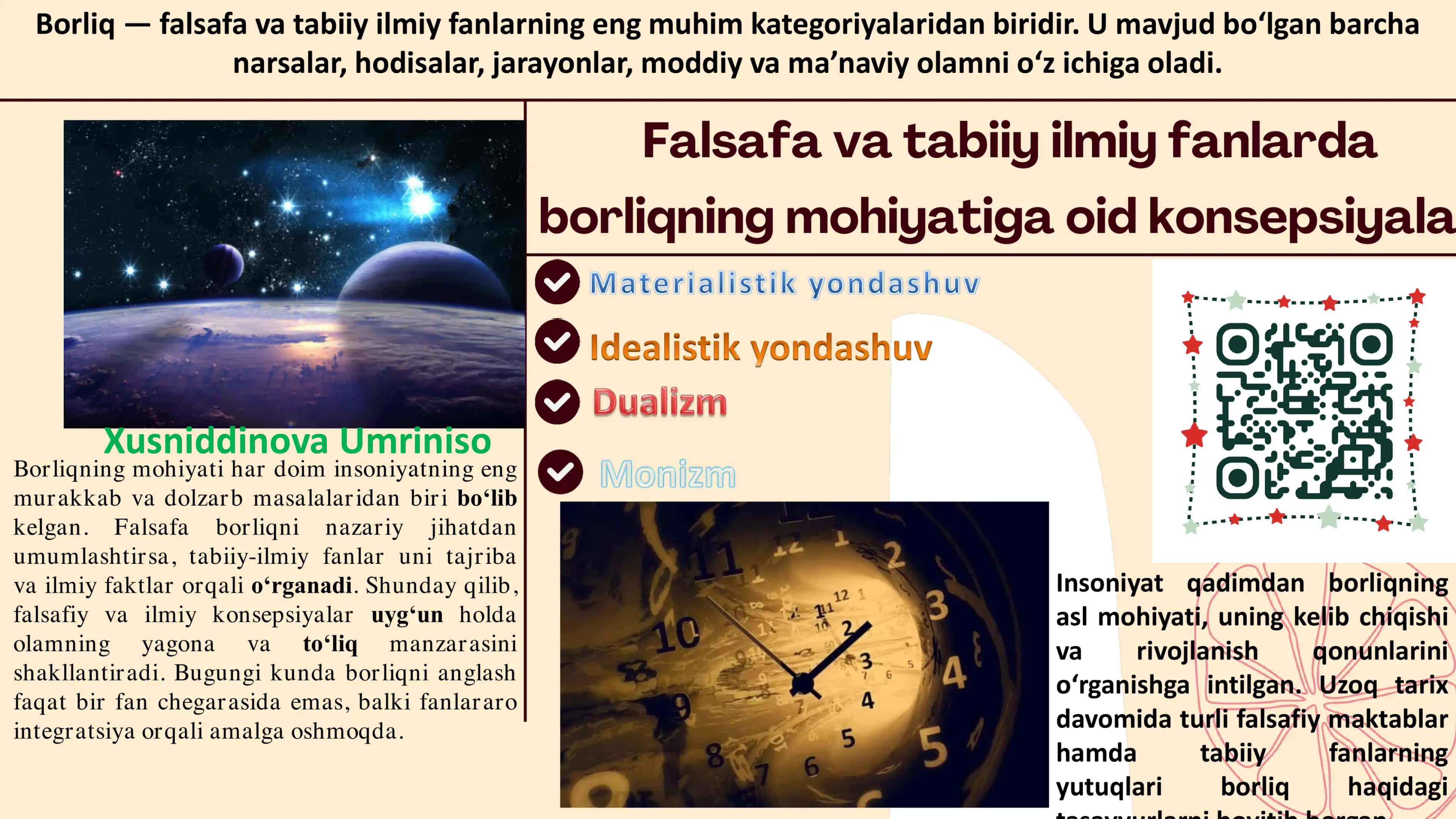 Borliq falsafasi va tabiiy ilmiy fanlar 1