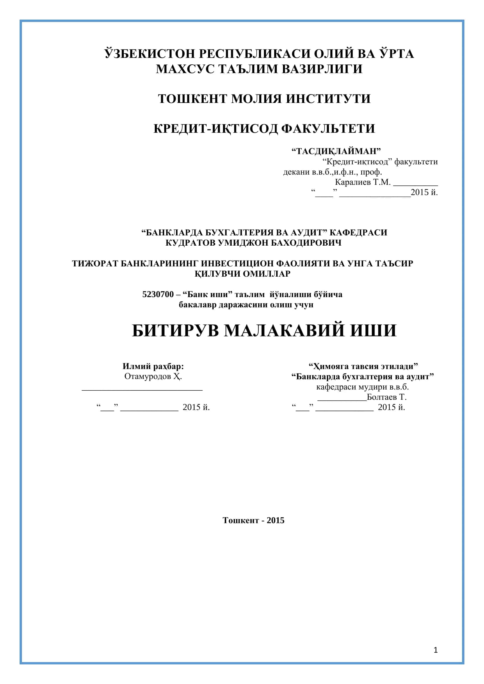 Banklarda buhgaltteriya va audit 1