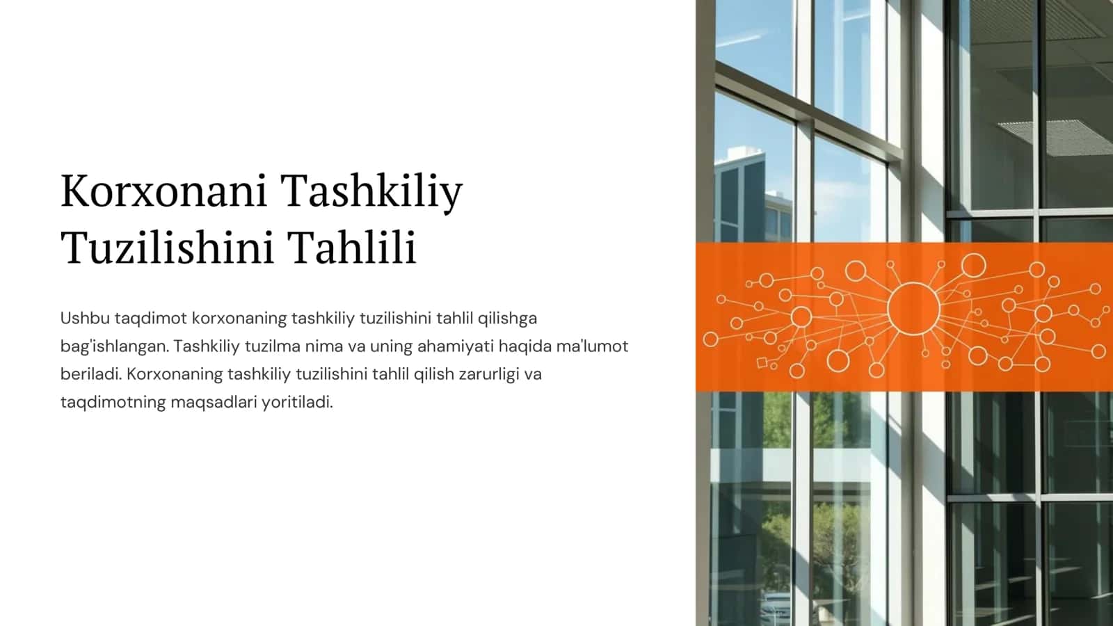 Korxonani Tashkiliy Tuzilishini Tahlili 1