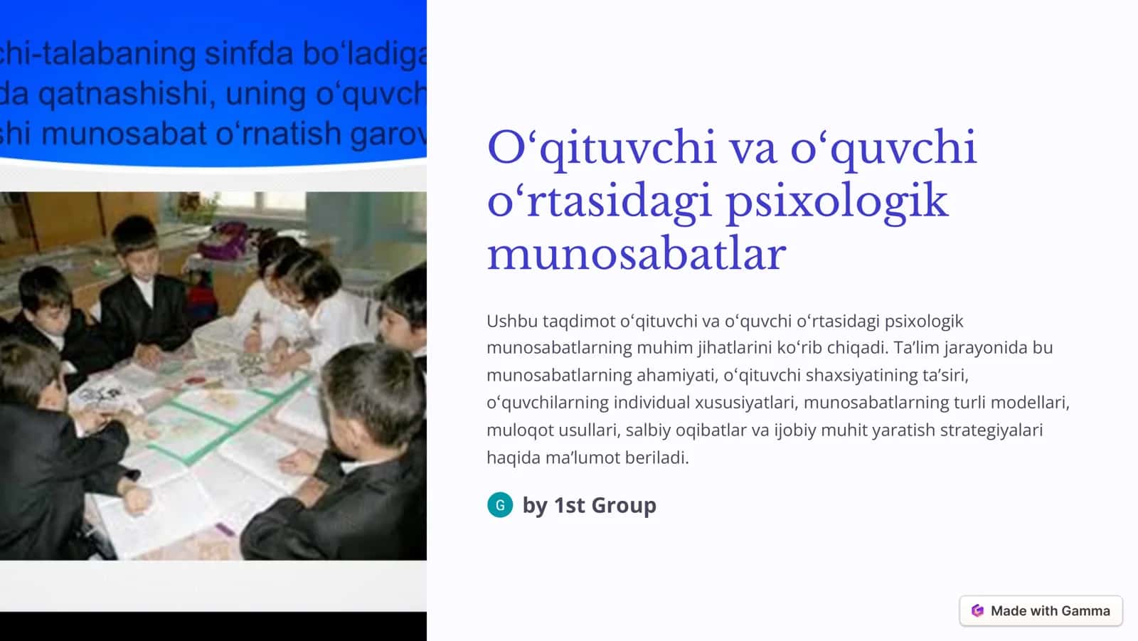 Psixologik munosabatlar 1