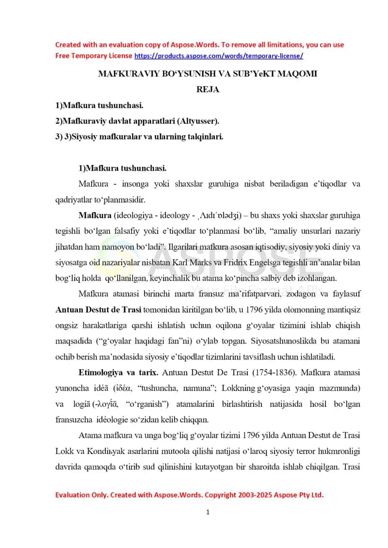 Mafkuraviy bo‘ysunish va sub’yeqt maqomi 1