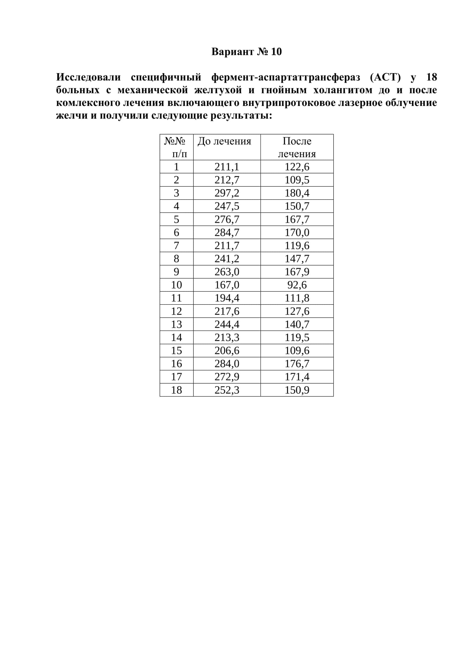 Вариант № 10 1