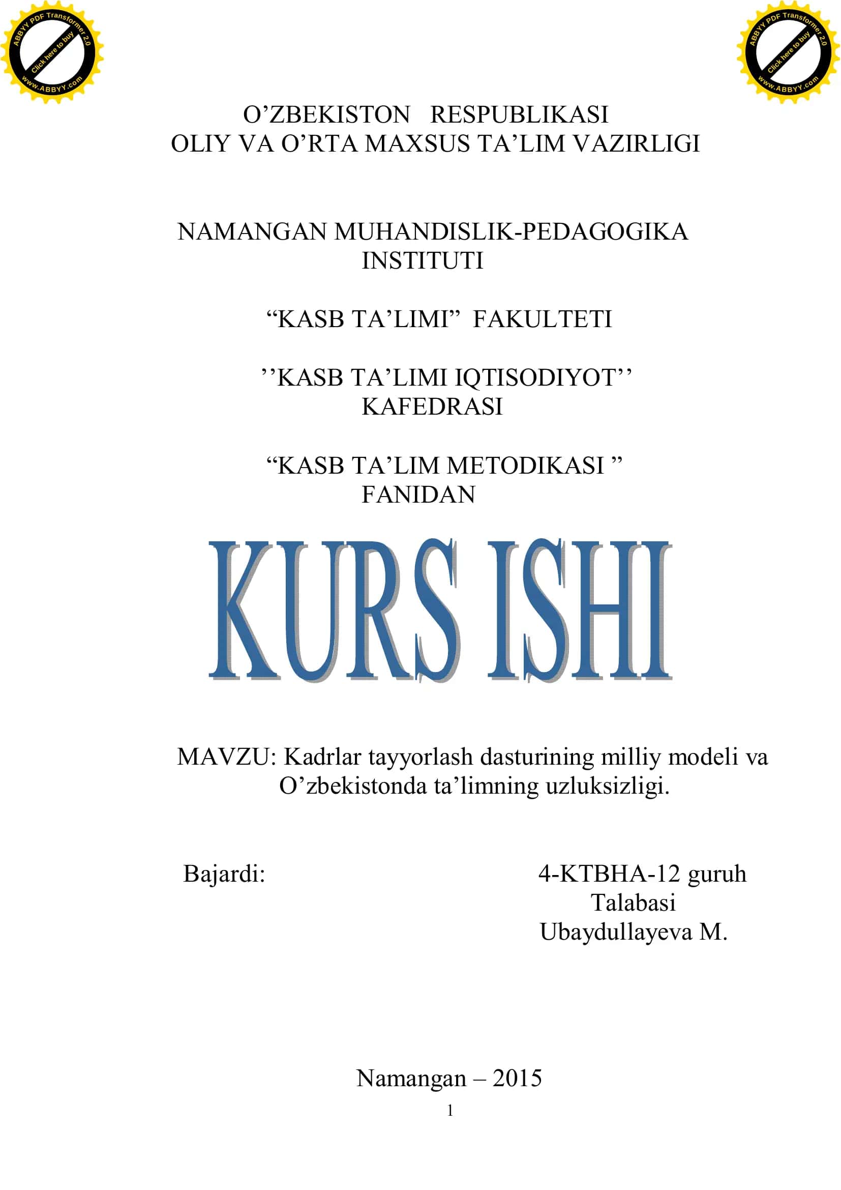 Kadrlar tayyorlash milliy dasturi 1