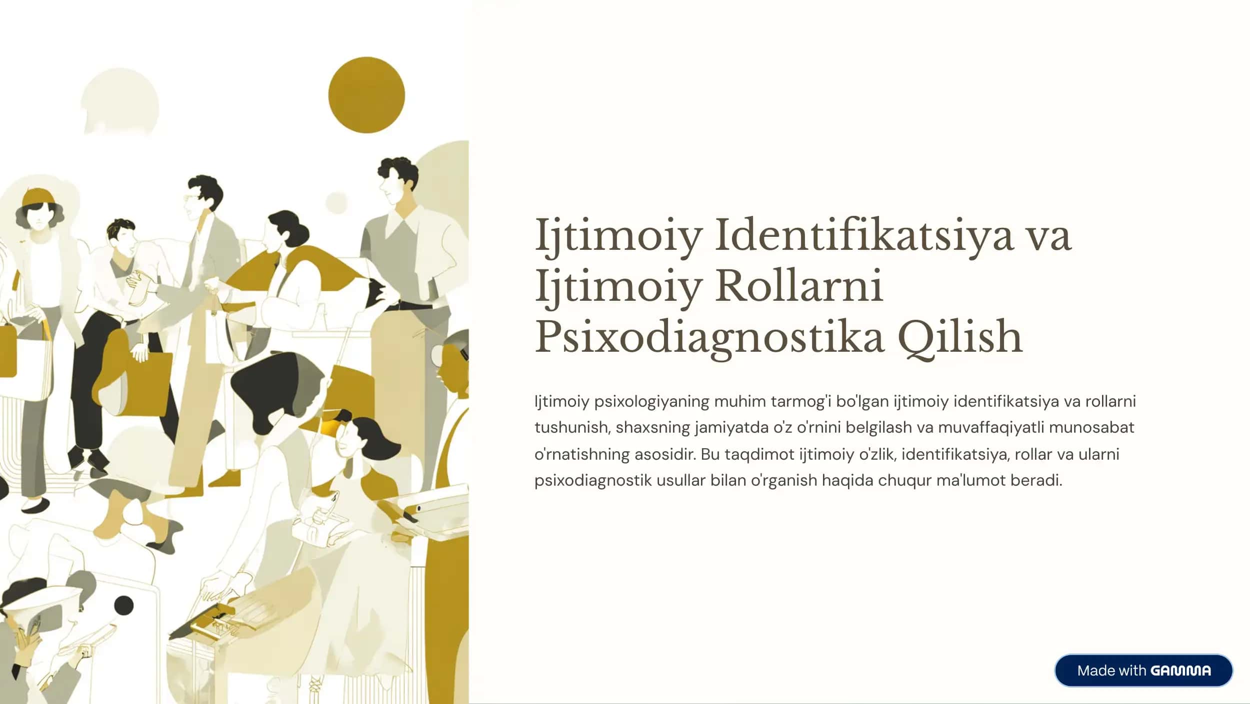 Ijtimoiy Identifikatsiya va Ijtimoiy Rollarni Psixodiagnostika 1