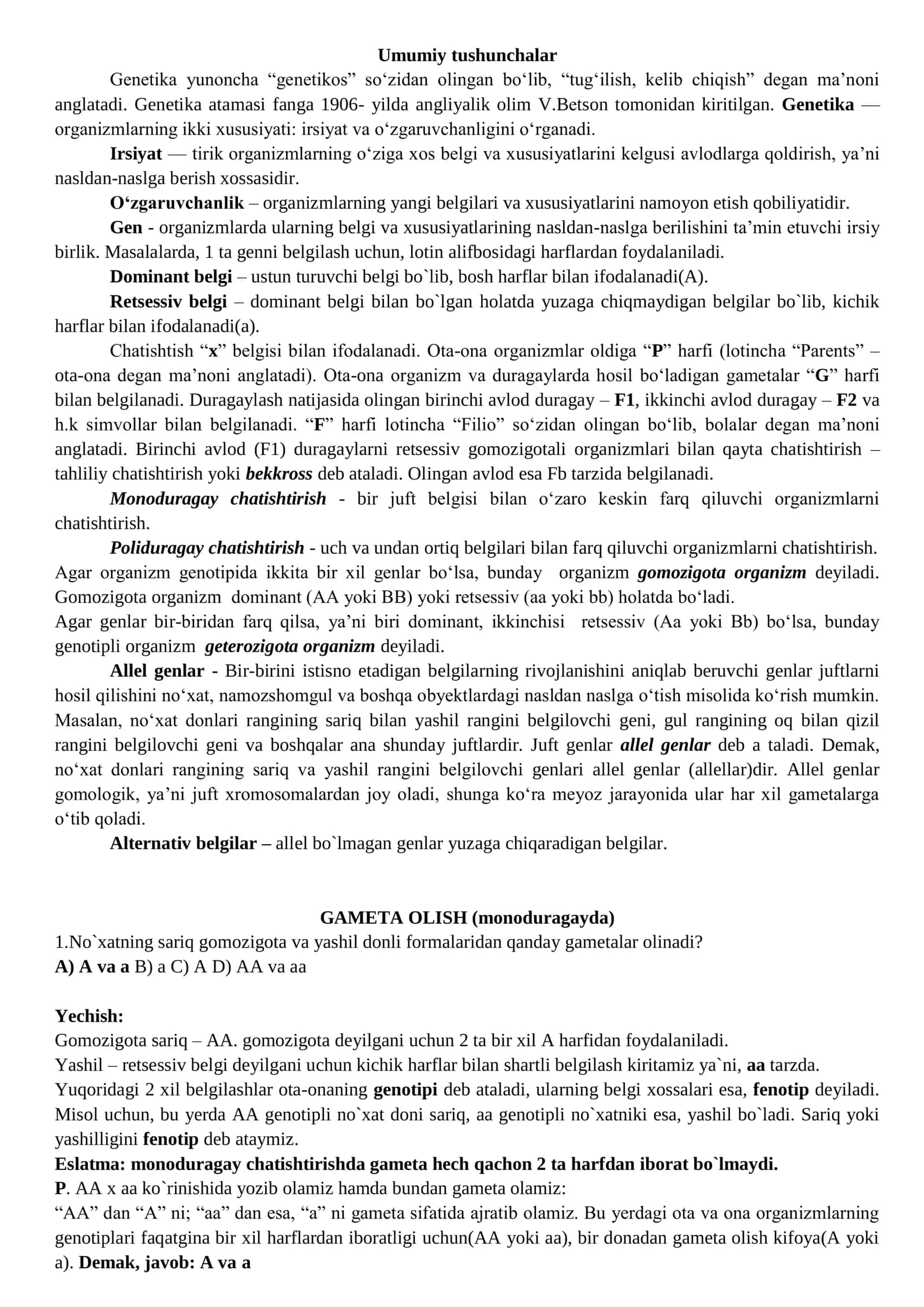 Genetika 1