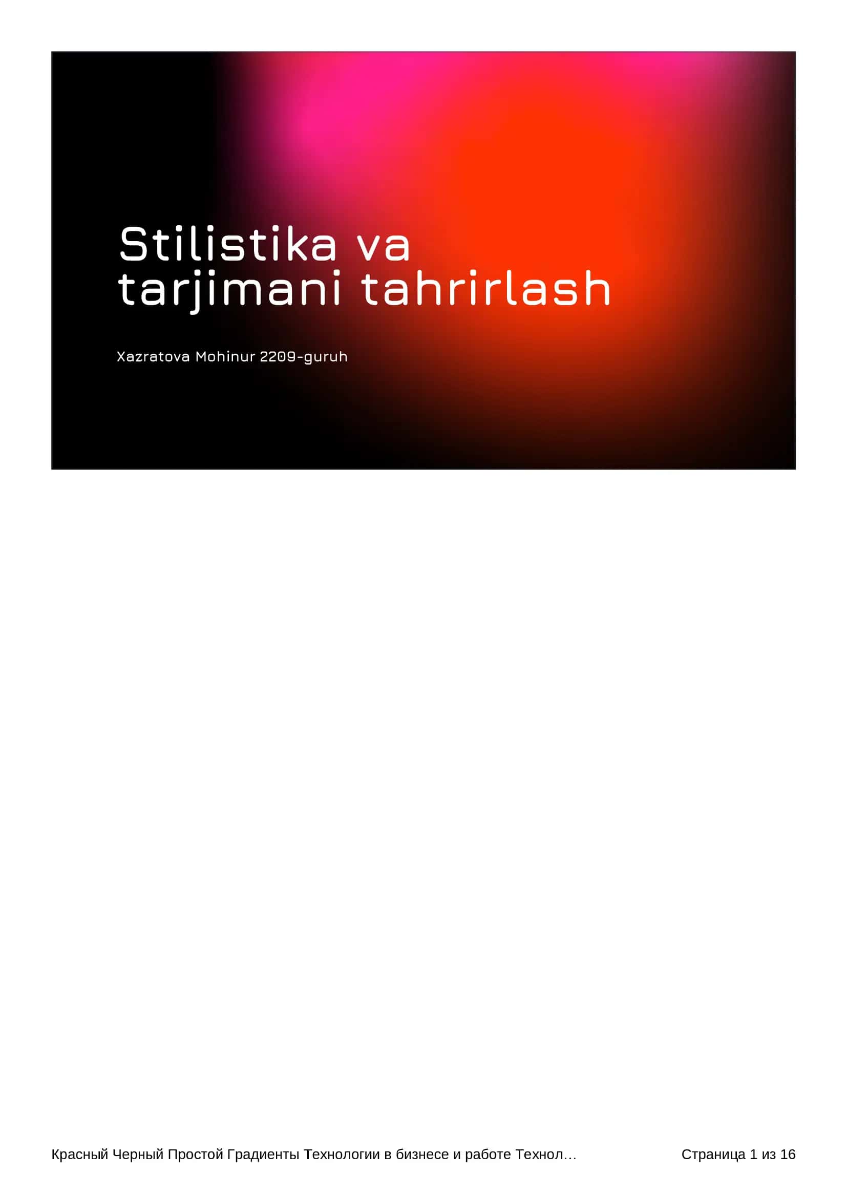 Stilistika va tarjima tahriri 1