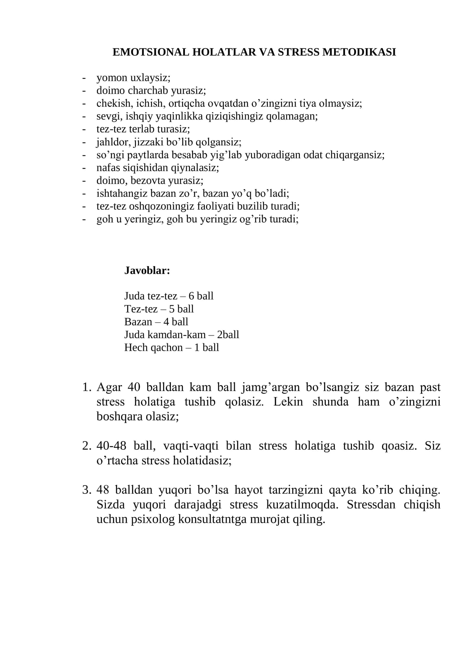 EMOTSIONAL HOLATLAR VA STRESS METODIKASI 1