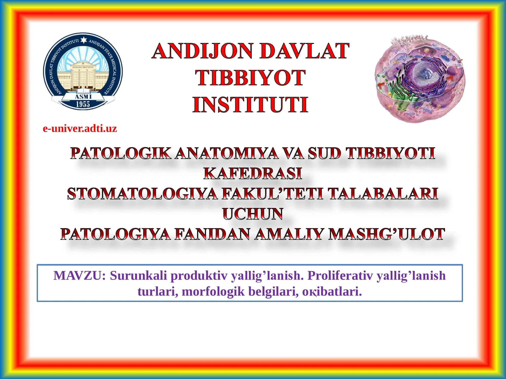 Surunkali produktiv yallig’lanish. Proliferativ yallig’lanish turlari, morfologik belgilari, oқibatlari 1
