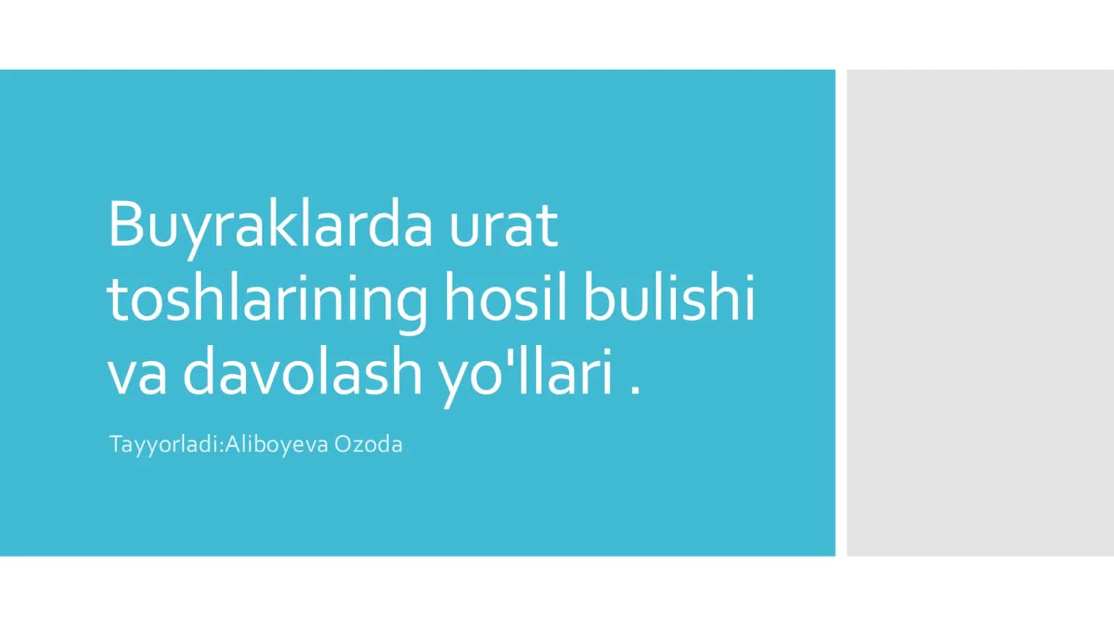 Buyraklarda urat toshlarining hosil bulishi va davolash yo'llari 1