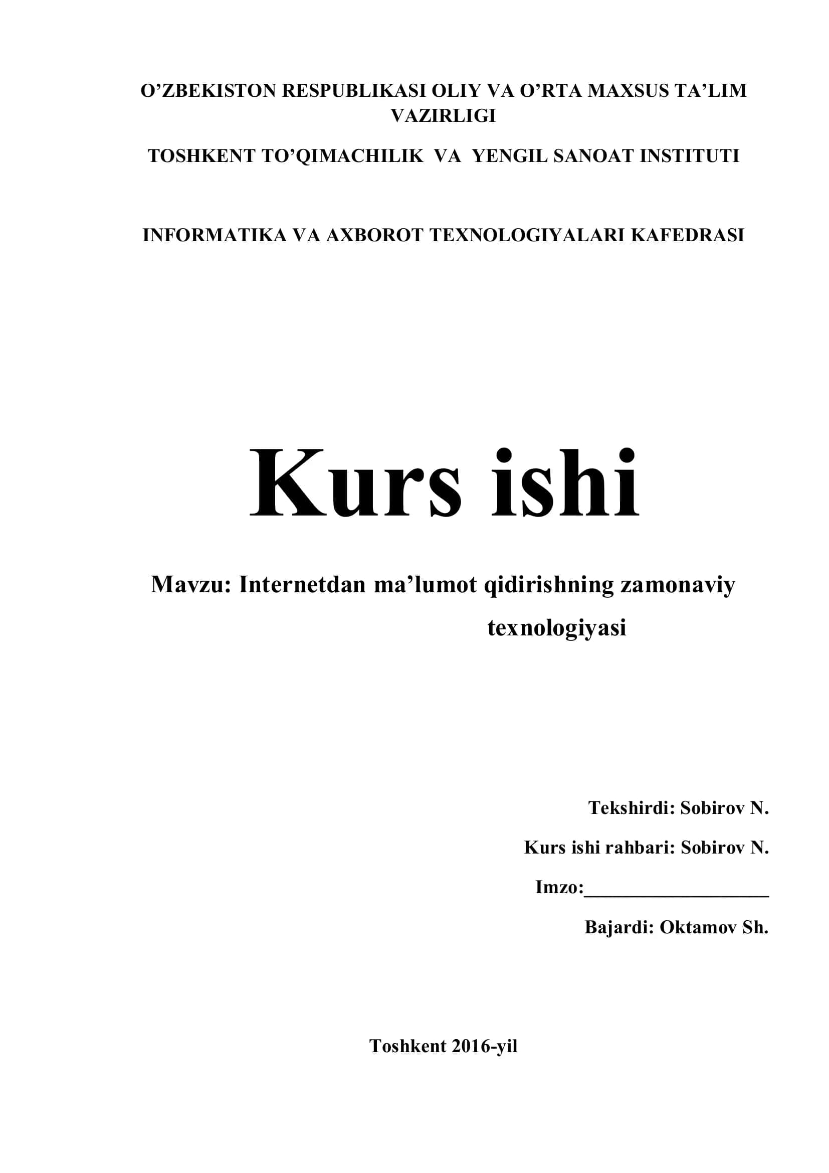 Internetdan ma’lumot qidirishning zamonaviy texnologiyasi 1