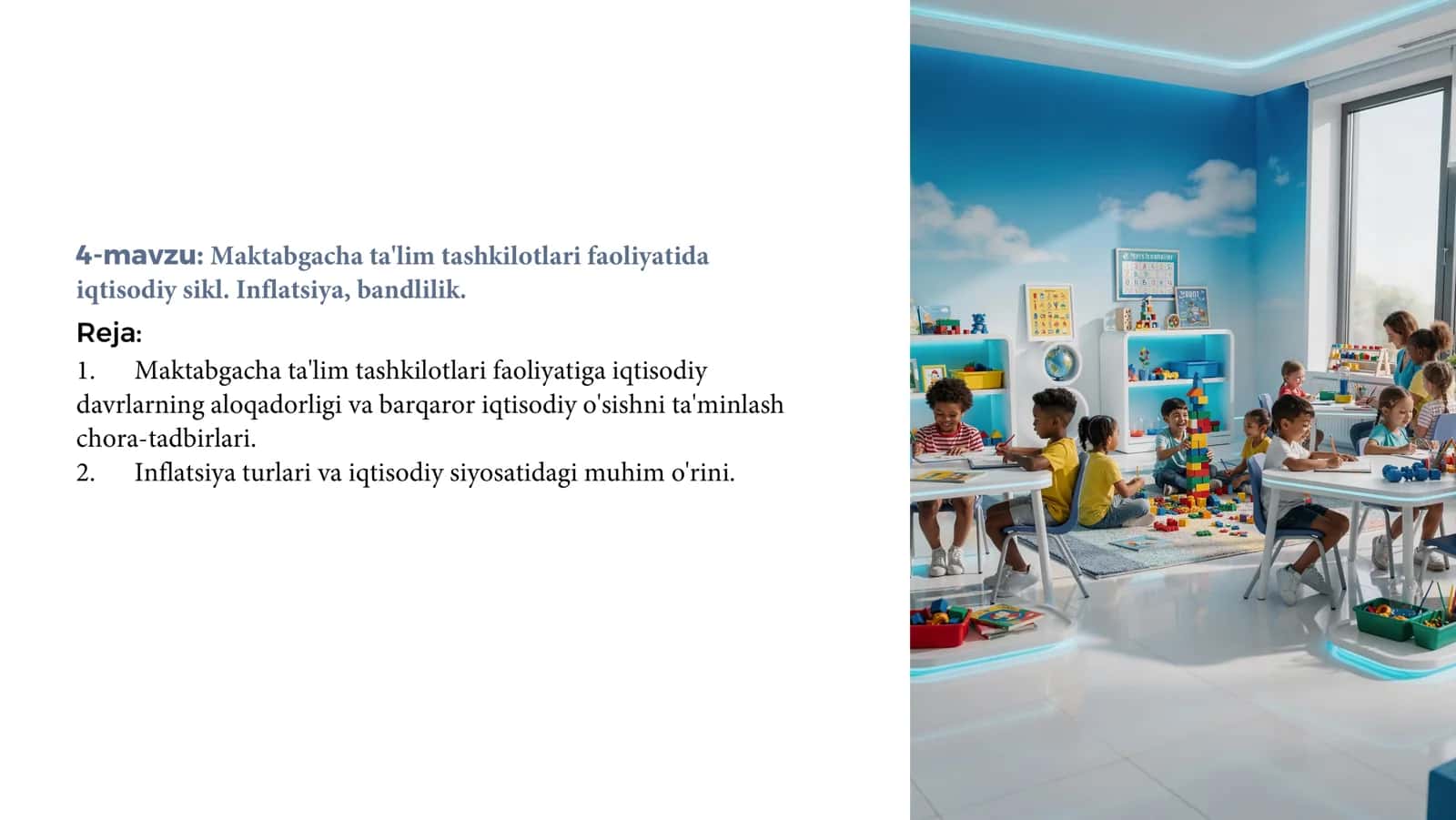 Maktabgacha ta'lim tashkilotlari faoliyatida iqtisodiy sikl 1