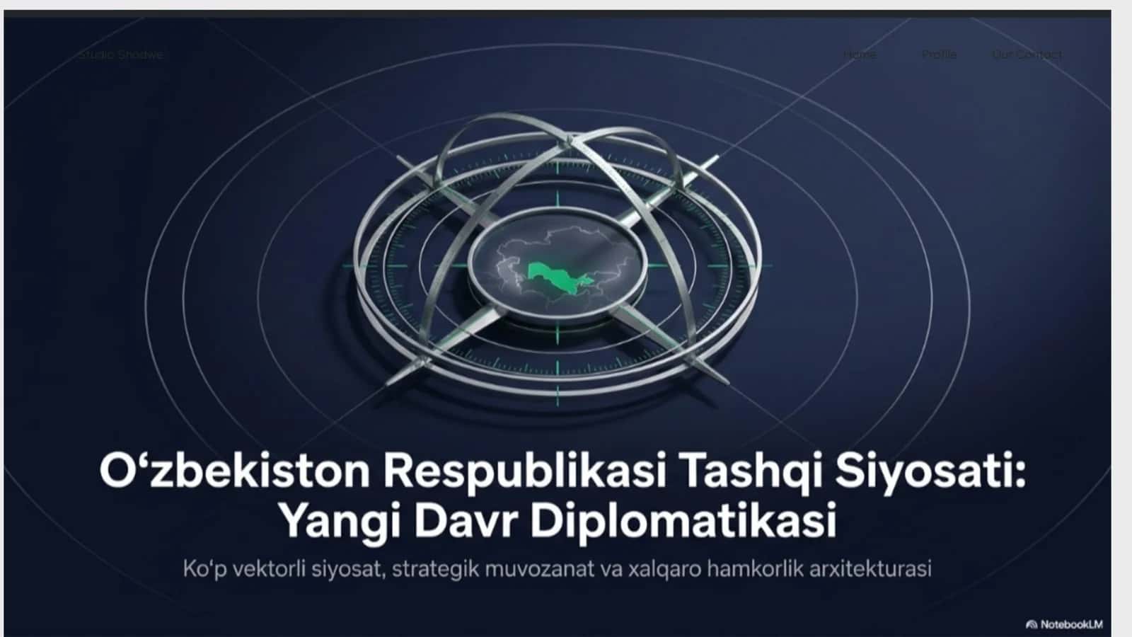 O`zbekiston Respublikasi tashqi siyosati. Yangi davr diplomatiyasi 1