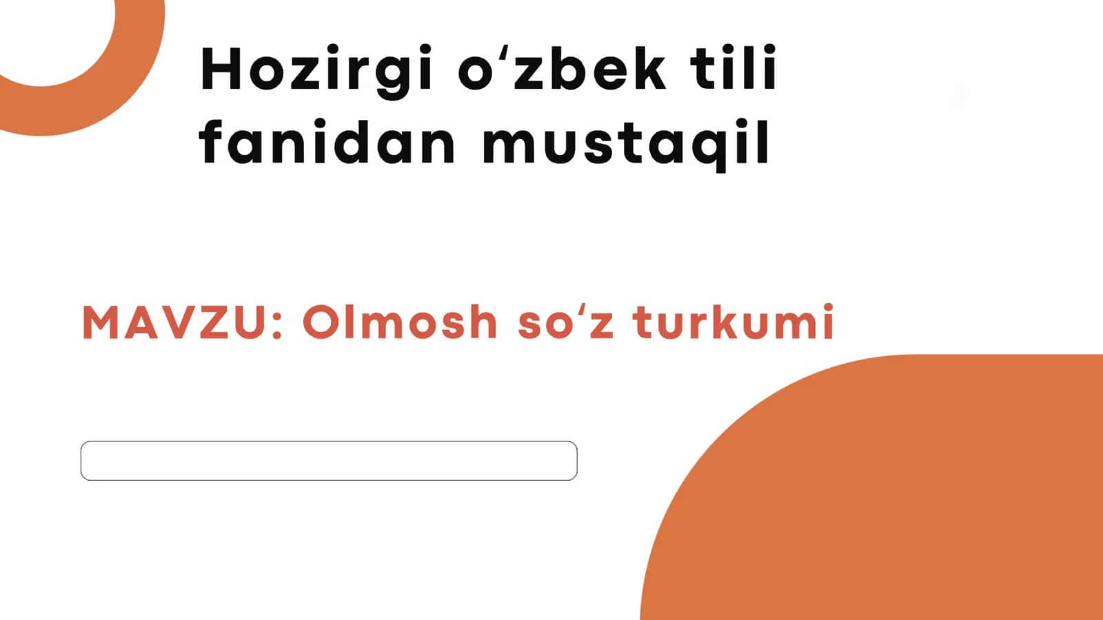 O'lmosh so'z turkumi 1