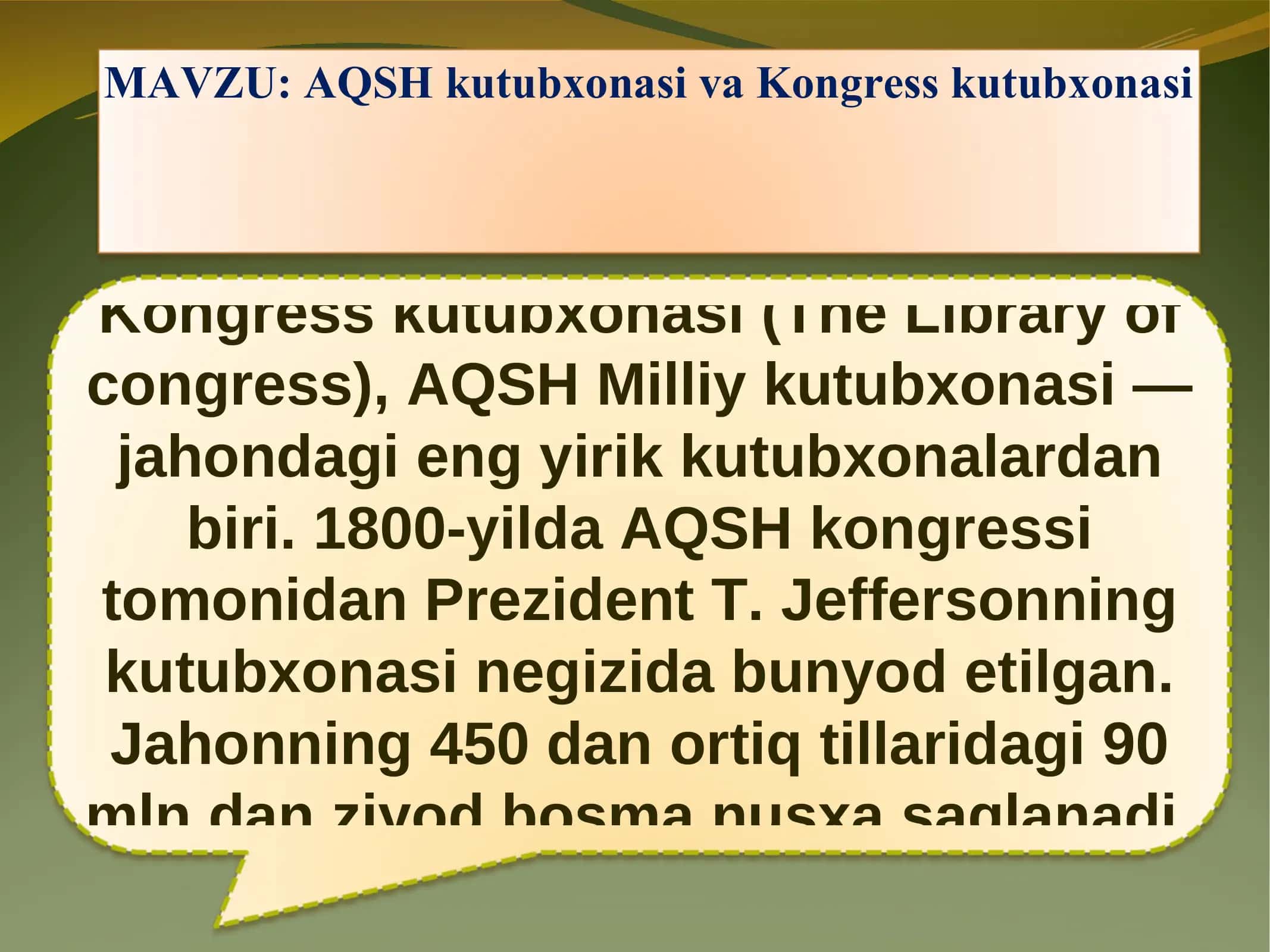 AQSh va Kongress kutubxonasi 1