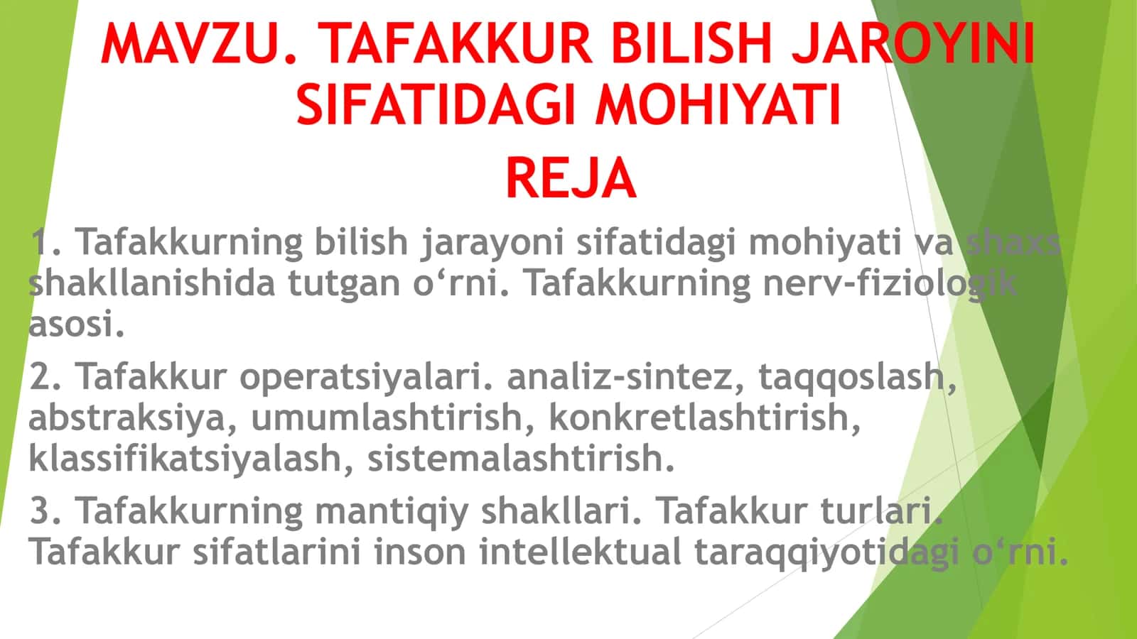 TAFAKKUR BILISH JAROYINI SIFATIDAGI MOHIYATI 1
