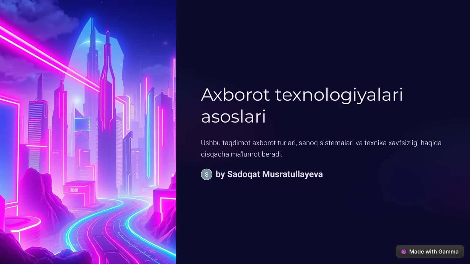 Axborot texnologiyalari asoslari 1