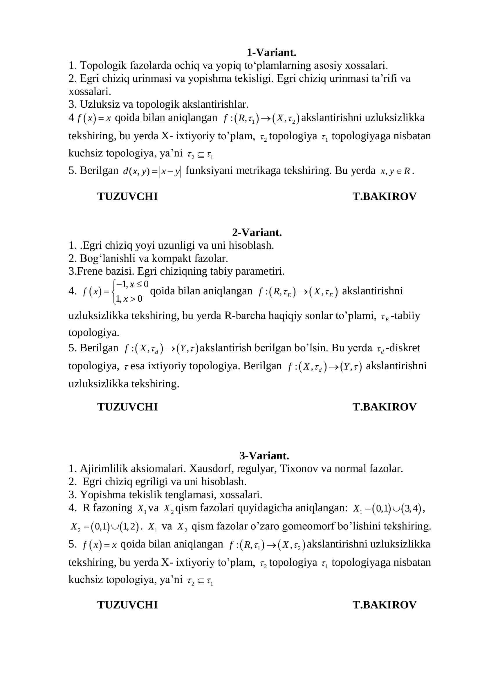 Egri chiziq urinmasi va yopishma 1
