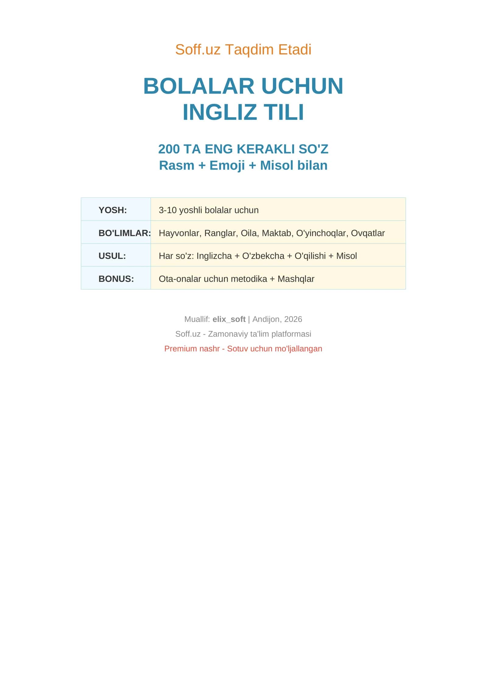 INGLIZ TILI 200 TA ENG KERAKLI SO'Z 1