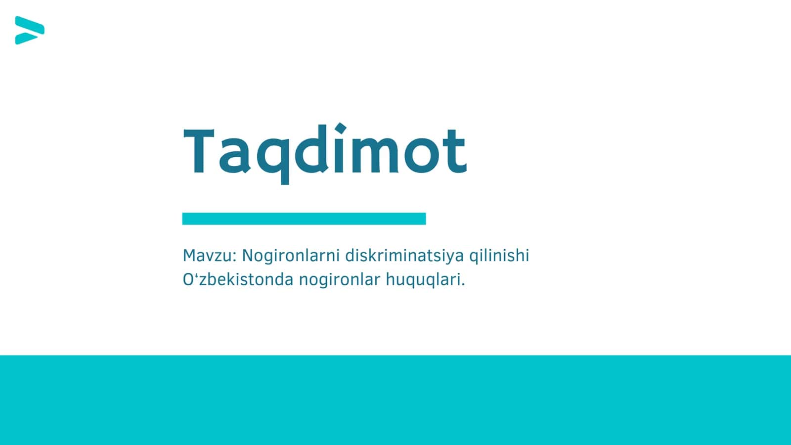 Nogironlarni diskriminatsiya qilinishi O‘zbekistonda nogironlar huquqlari. 1