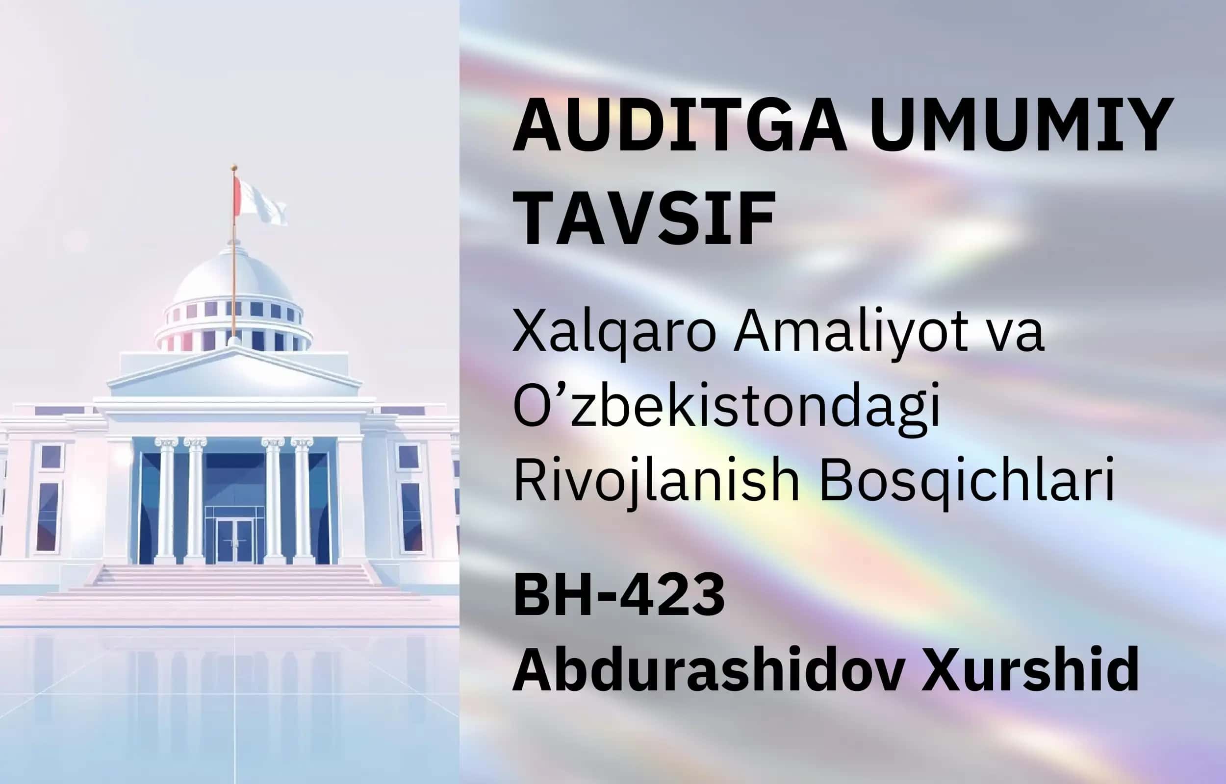 AUDITGA UMUMIY TAVSIF 1
