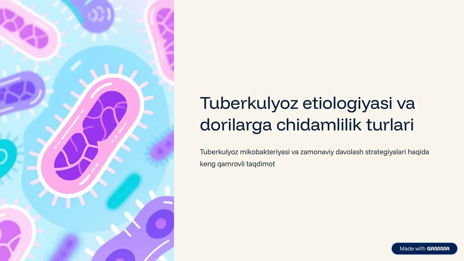 Tuberkulyoz etiologiyasi va dorilarga chidamlilik turlari 1