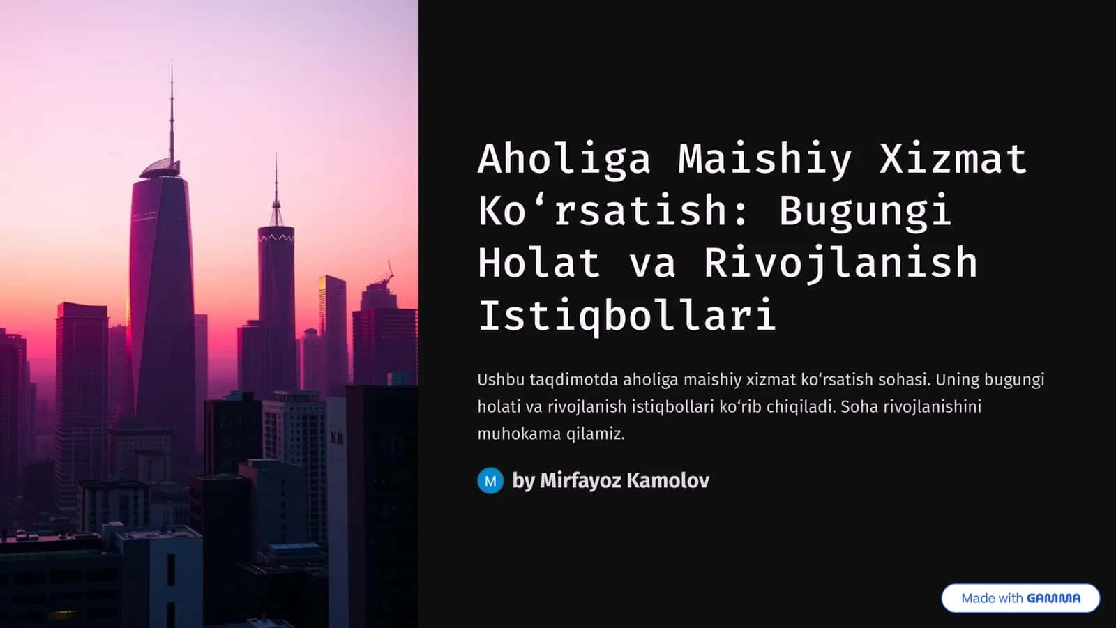 Maishiy Xizmat 1
