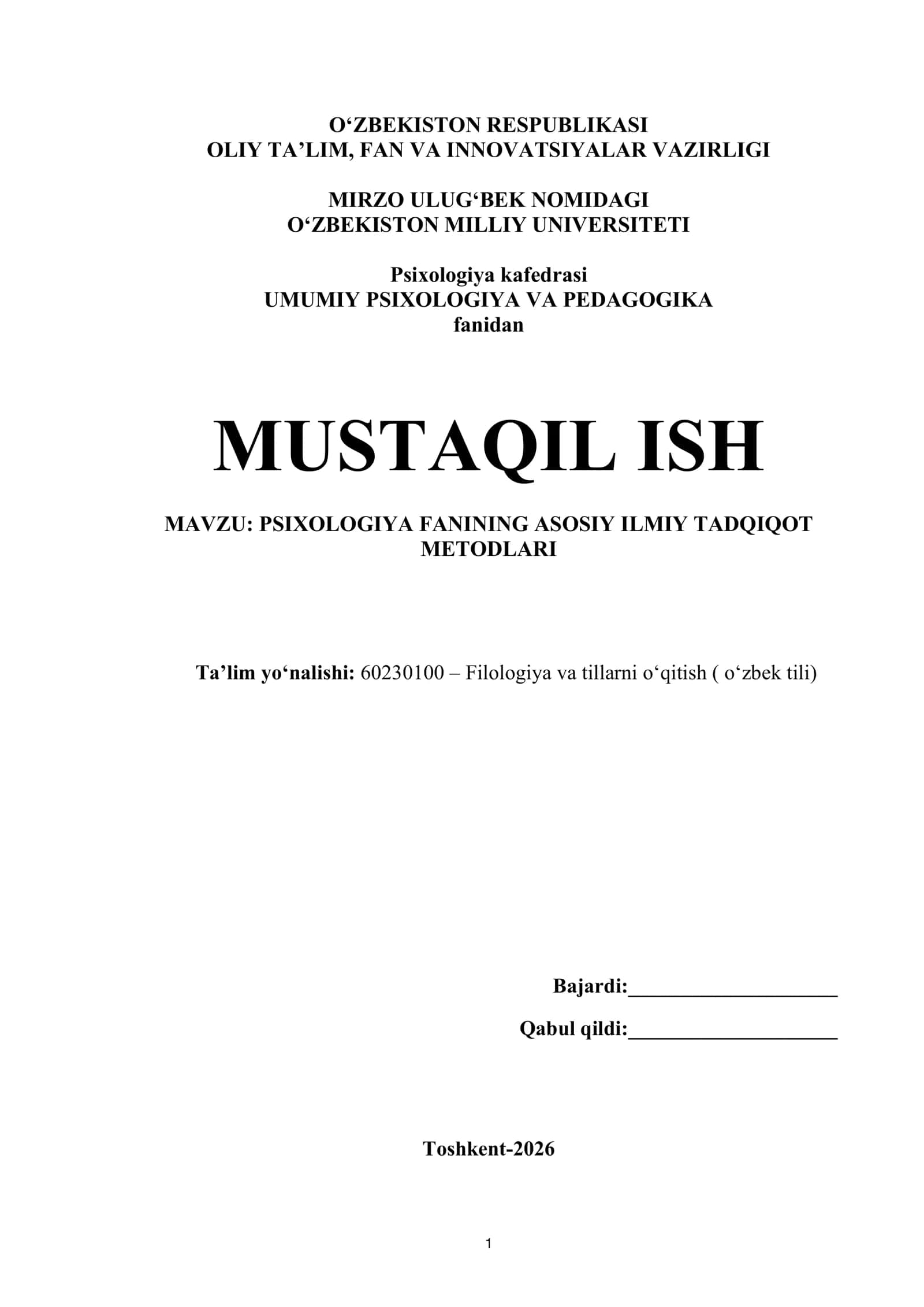 PSIXOLOGIYA FANINING ASOSIY ILMIY TADQIQOT METODLARI 1
