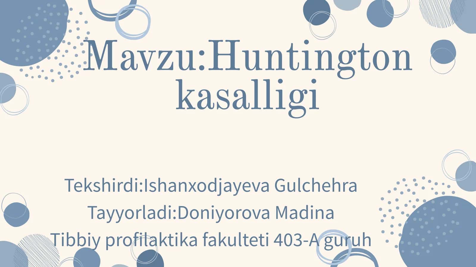 Huntington kasalligi 1