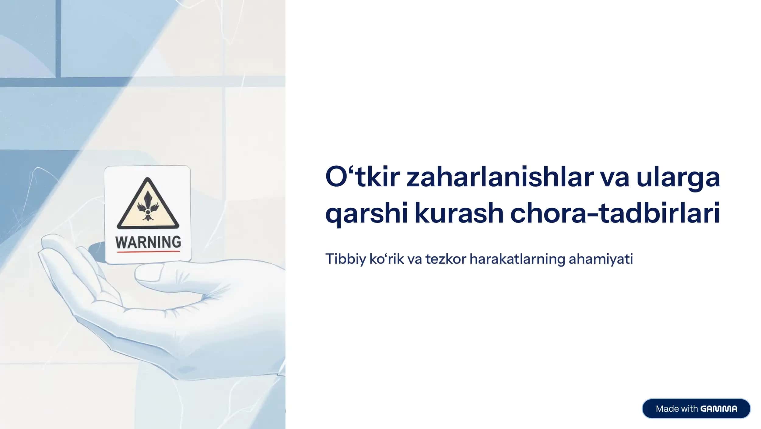 O‘tkir zaharlanishlar va ularga qarshi kurash chora-tadbirlari 1