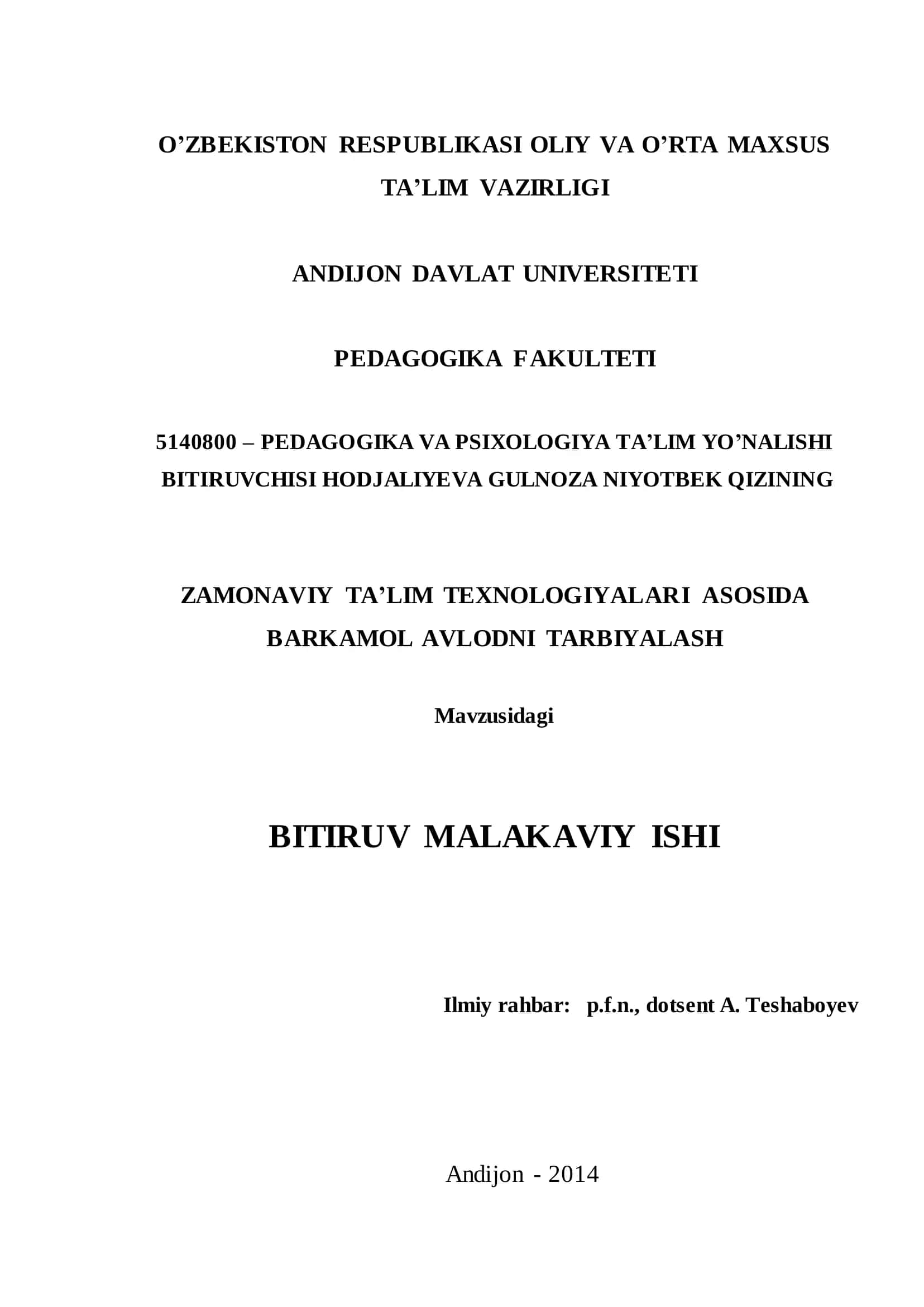 ZAMONAVIY TA‟LIM TEXNOLOGIYALARI ASOSIDA 1