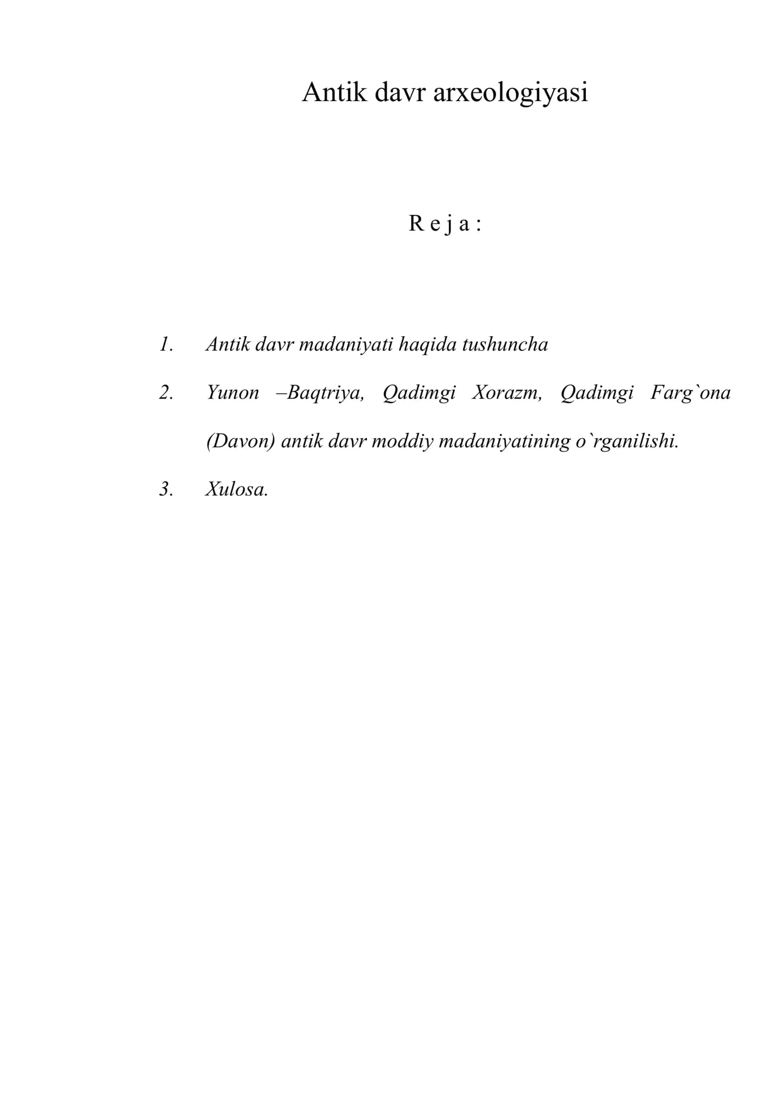 Antik davr arxeologiyasi 1