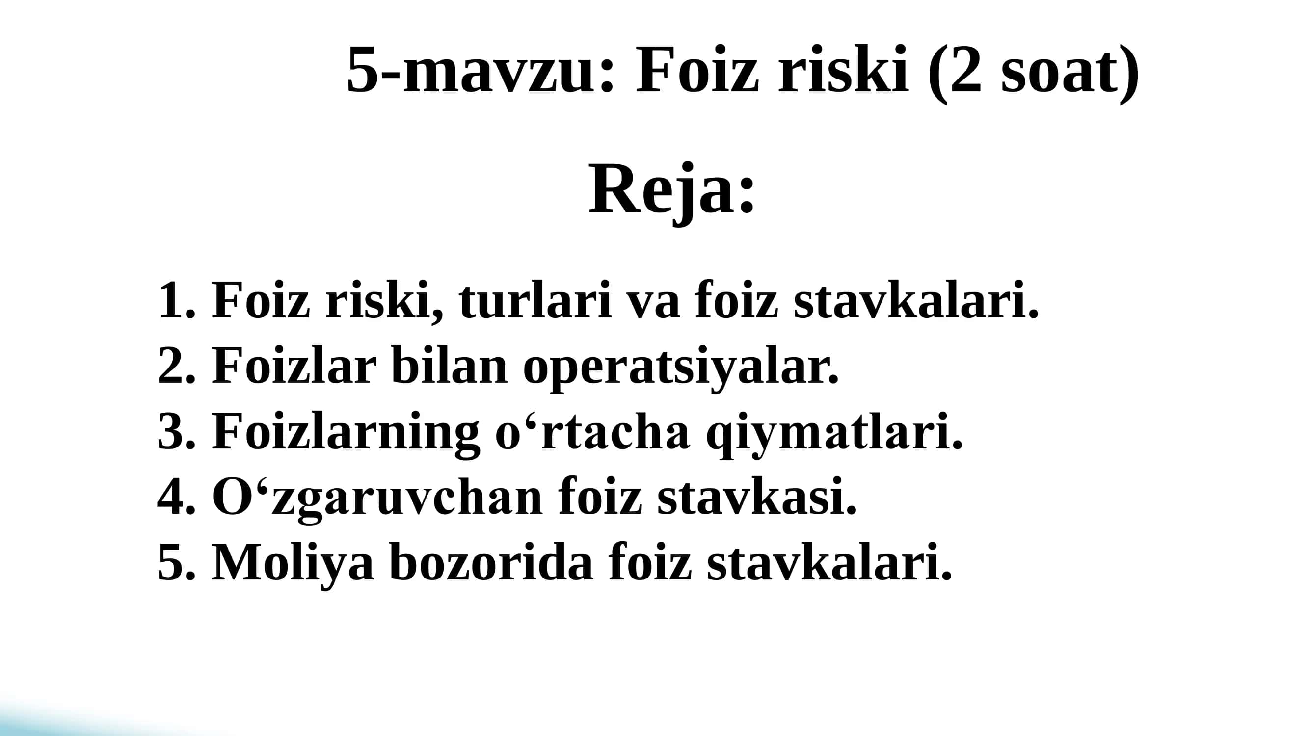 Foiz Riski 1
