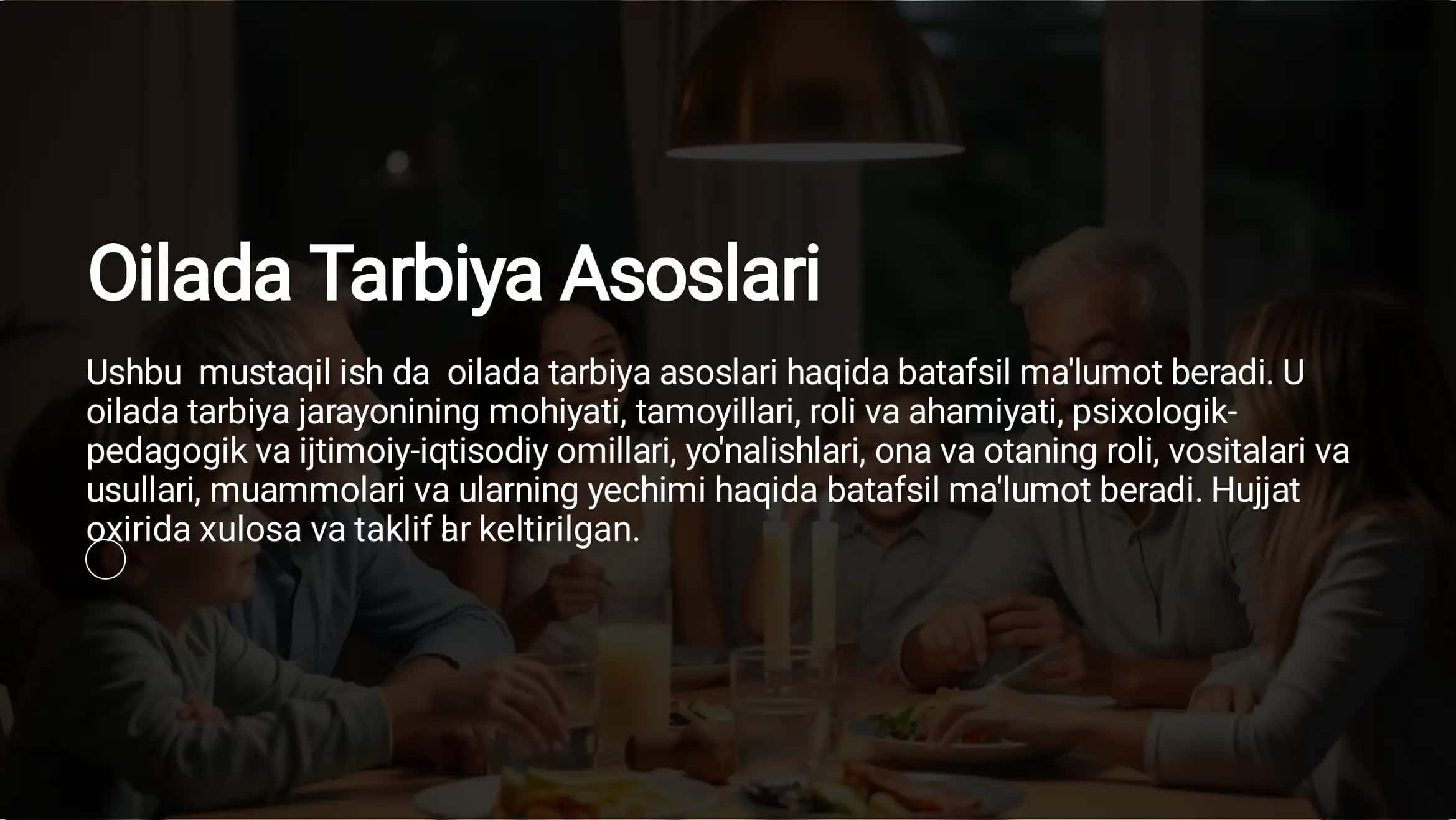Oilada Tarbiya Asoslari 1